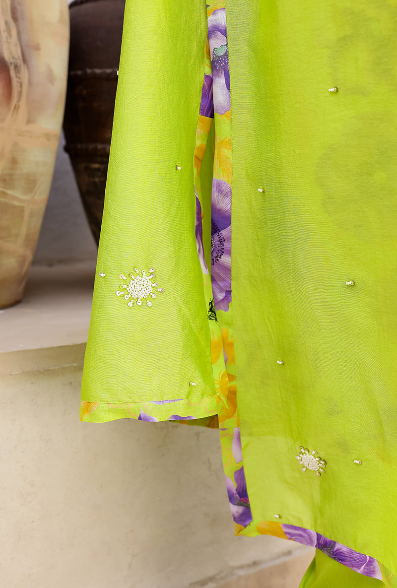 Green Garden Printed Straight Magnolia Kurta Set