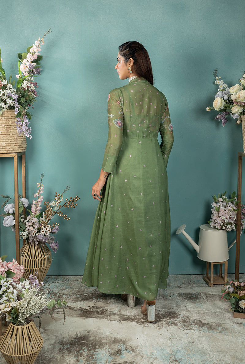 Dark Green Mughal Made In Heaven Jacket Set