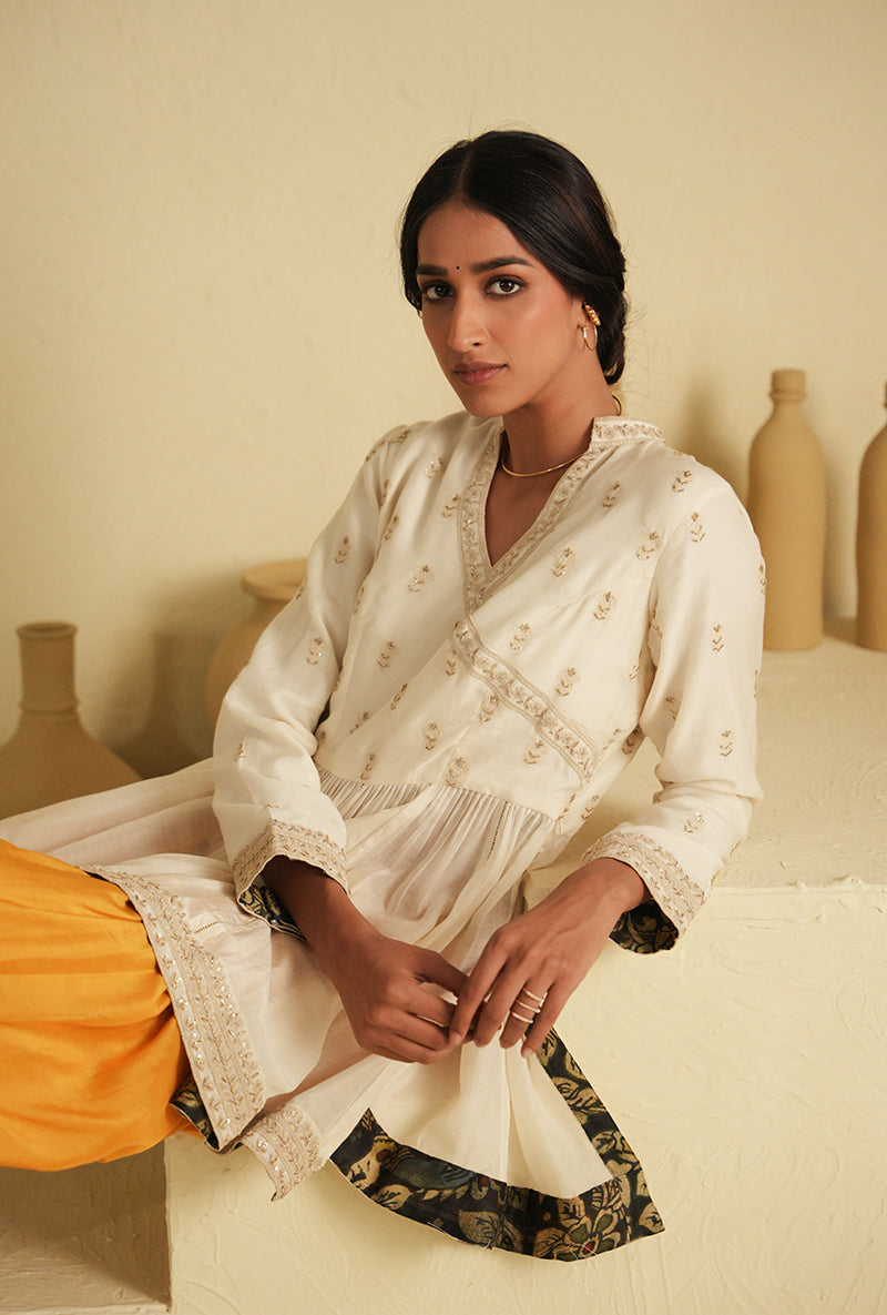 Ivory Angrakha Noorie Dhoti Set