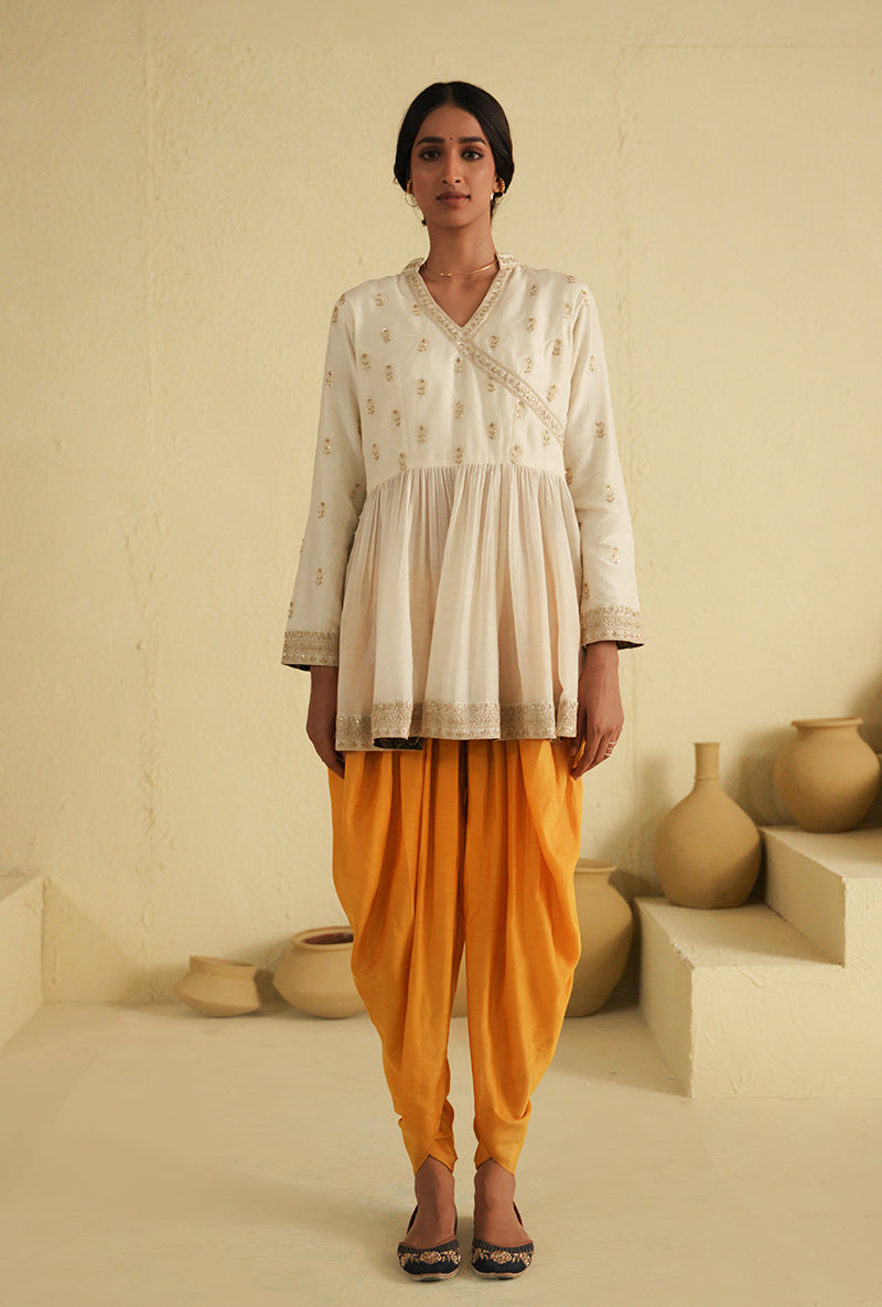 Ivory Angrakha Noorie Dhoti Set