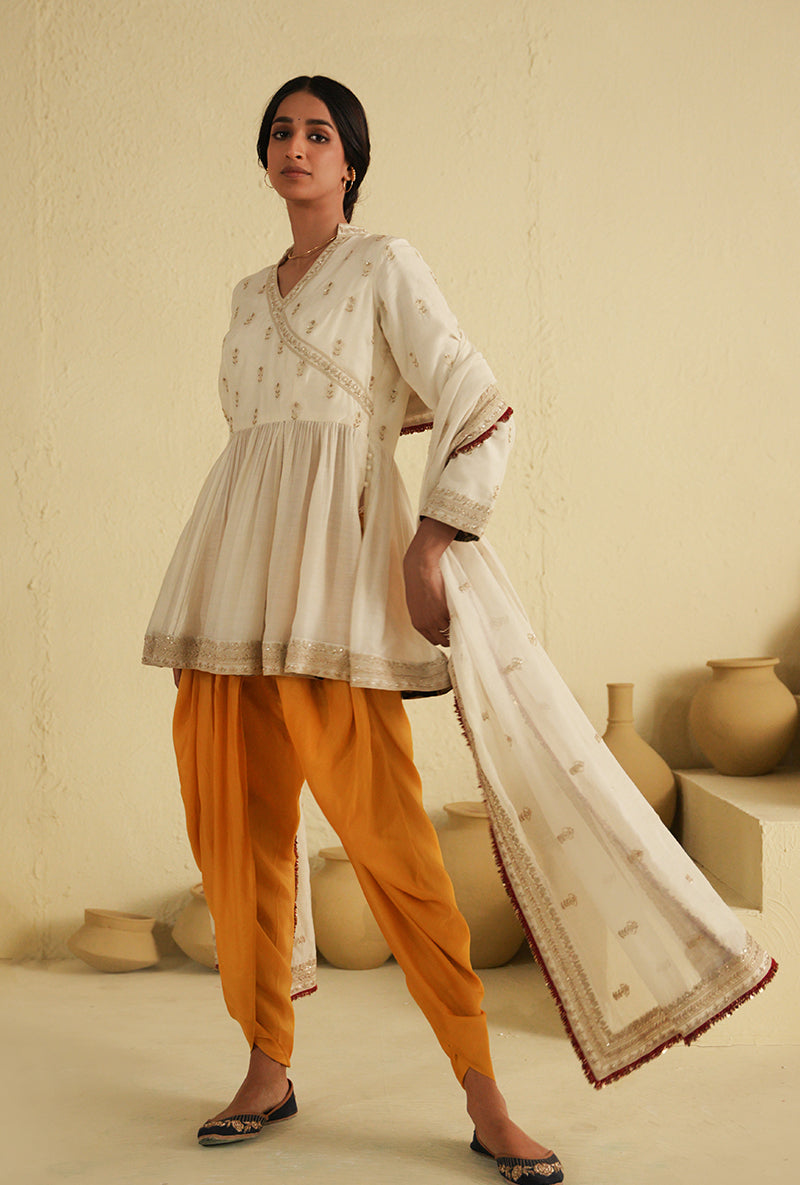 Ivory Angrakha Noorie Dhoti Set