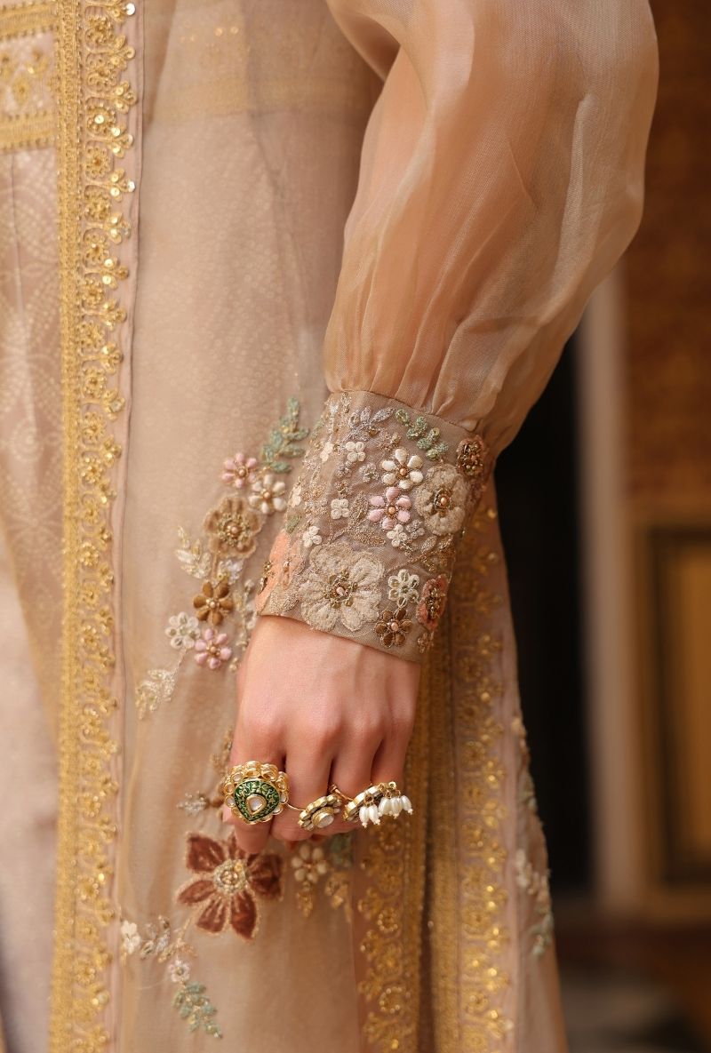 Ivory Mehfil Cape Set