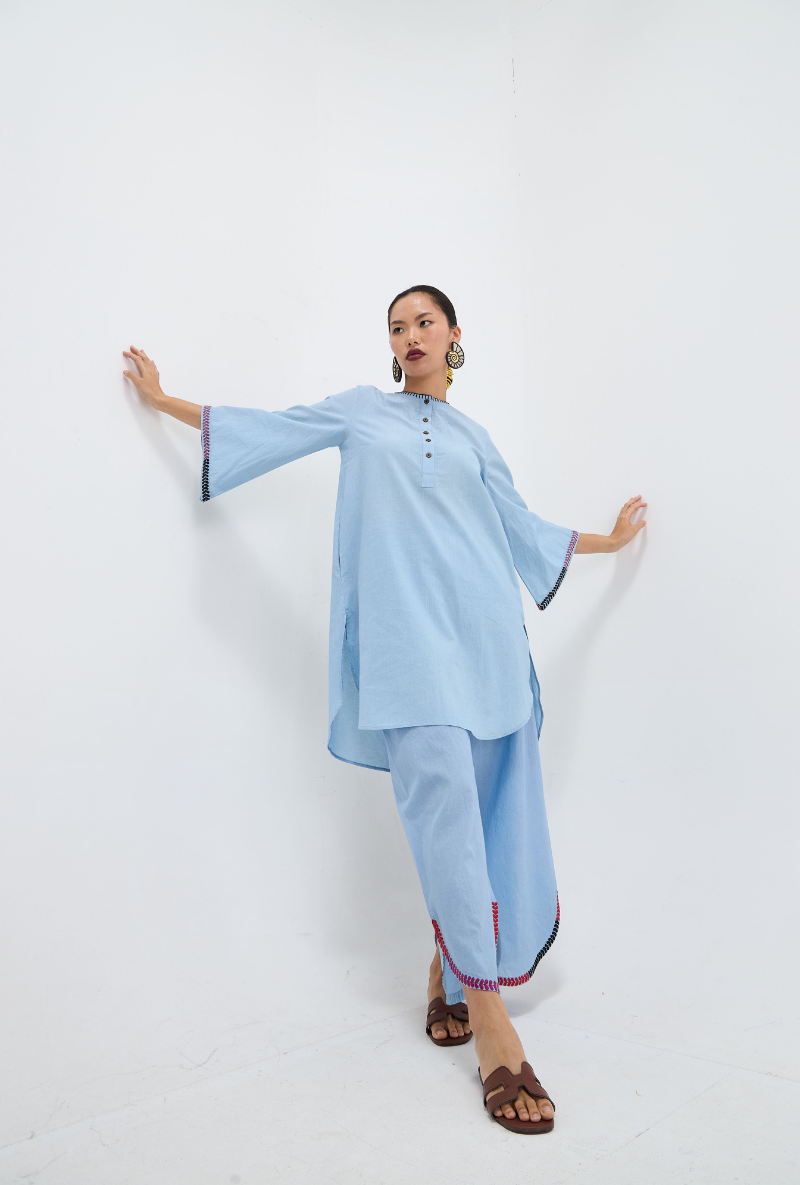 Blue Aasman Love Letters Kurta Set