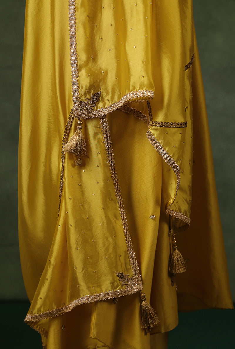 Yellow Overlap Neckline Ishq Kurta Set