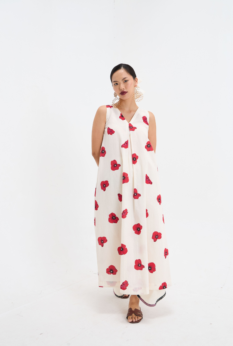 White Printed Poopy Love Letters Kurta Set