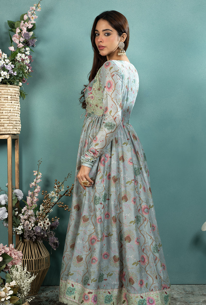 Blue Mughal Koti Made In Heaven Anarkali Set