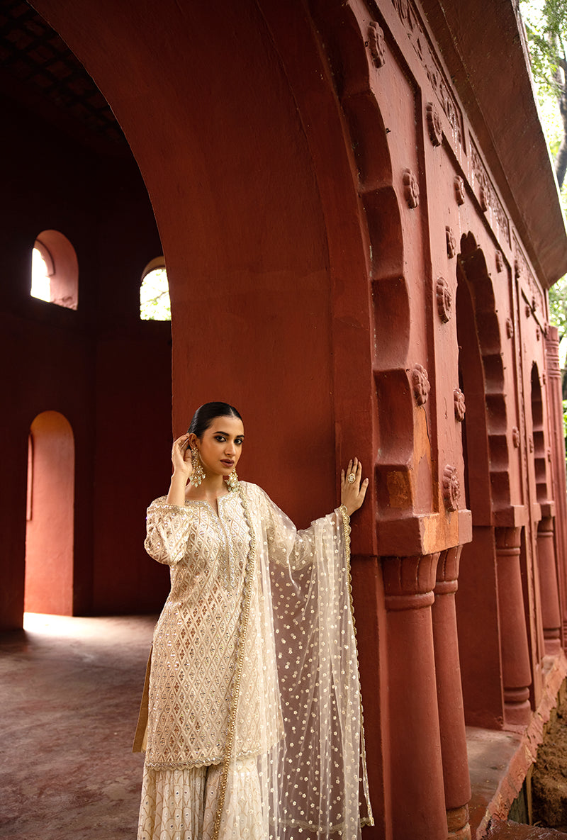 Soumya Puri In Ivory Sequin And Jaal Hoor 3.0 Gharara Set