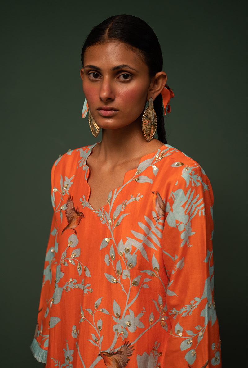 Orange Short Sasha Kurta Set