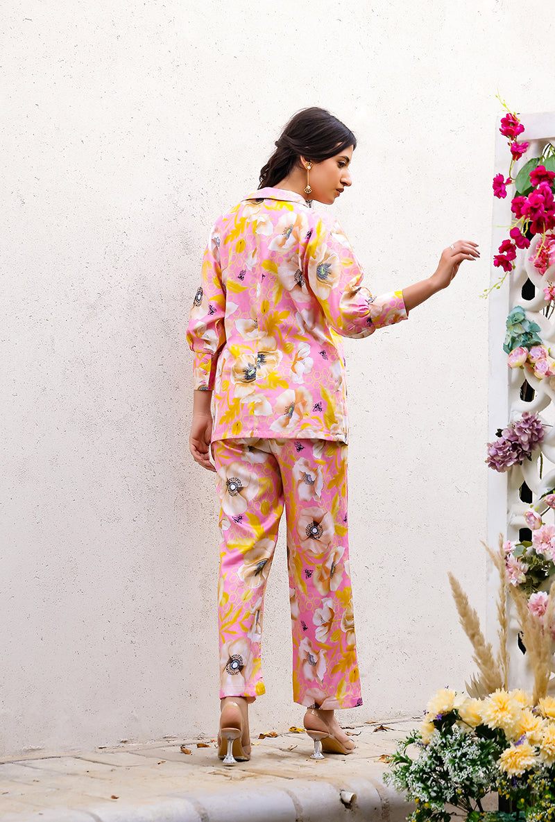 Pink Garden Printed Magnolia Co-ord Set