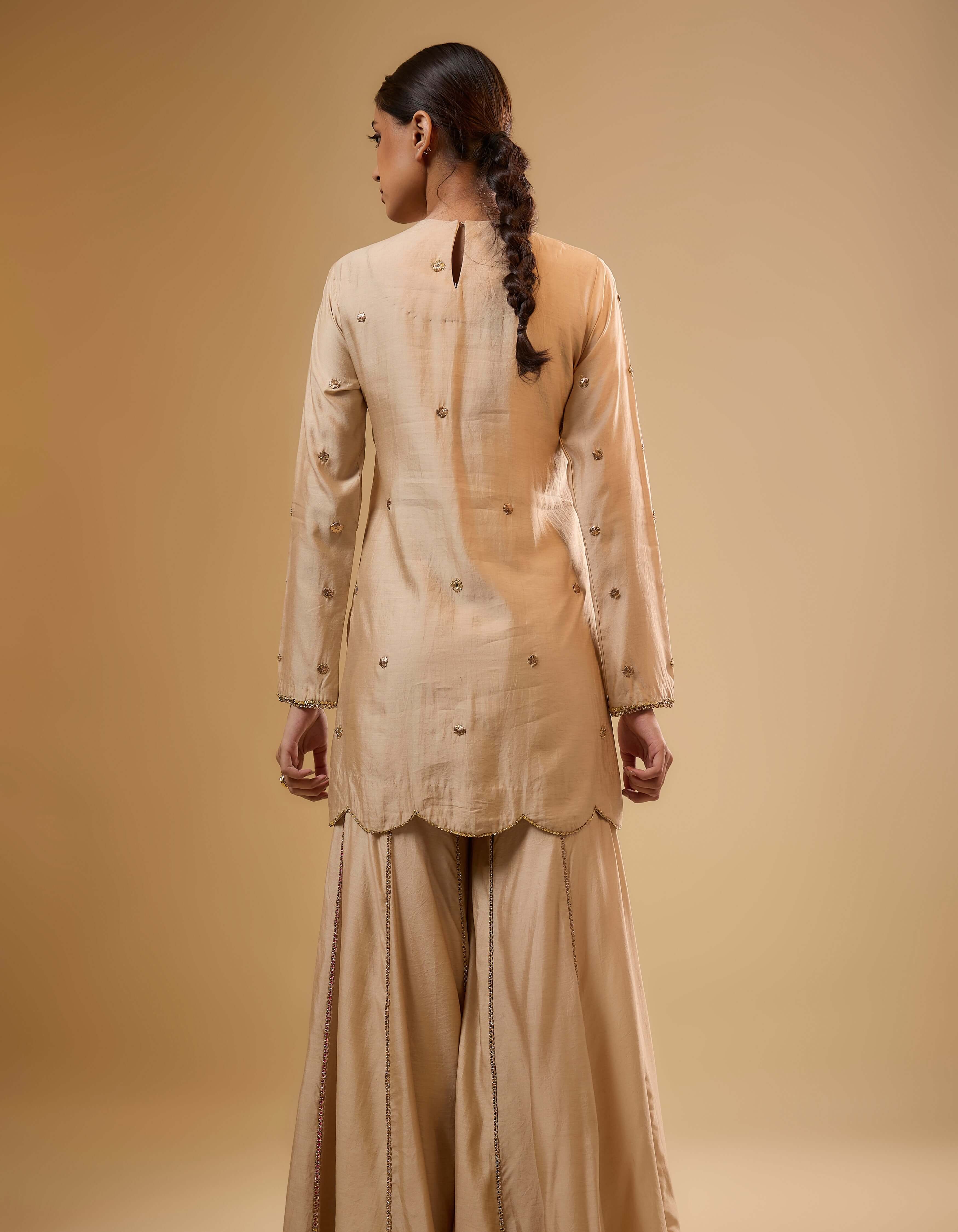 Ivory Lotus Yoke Rani Sharara Set