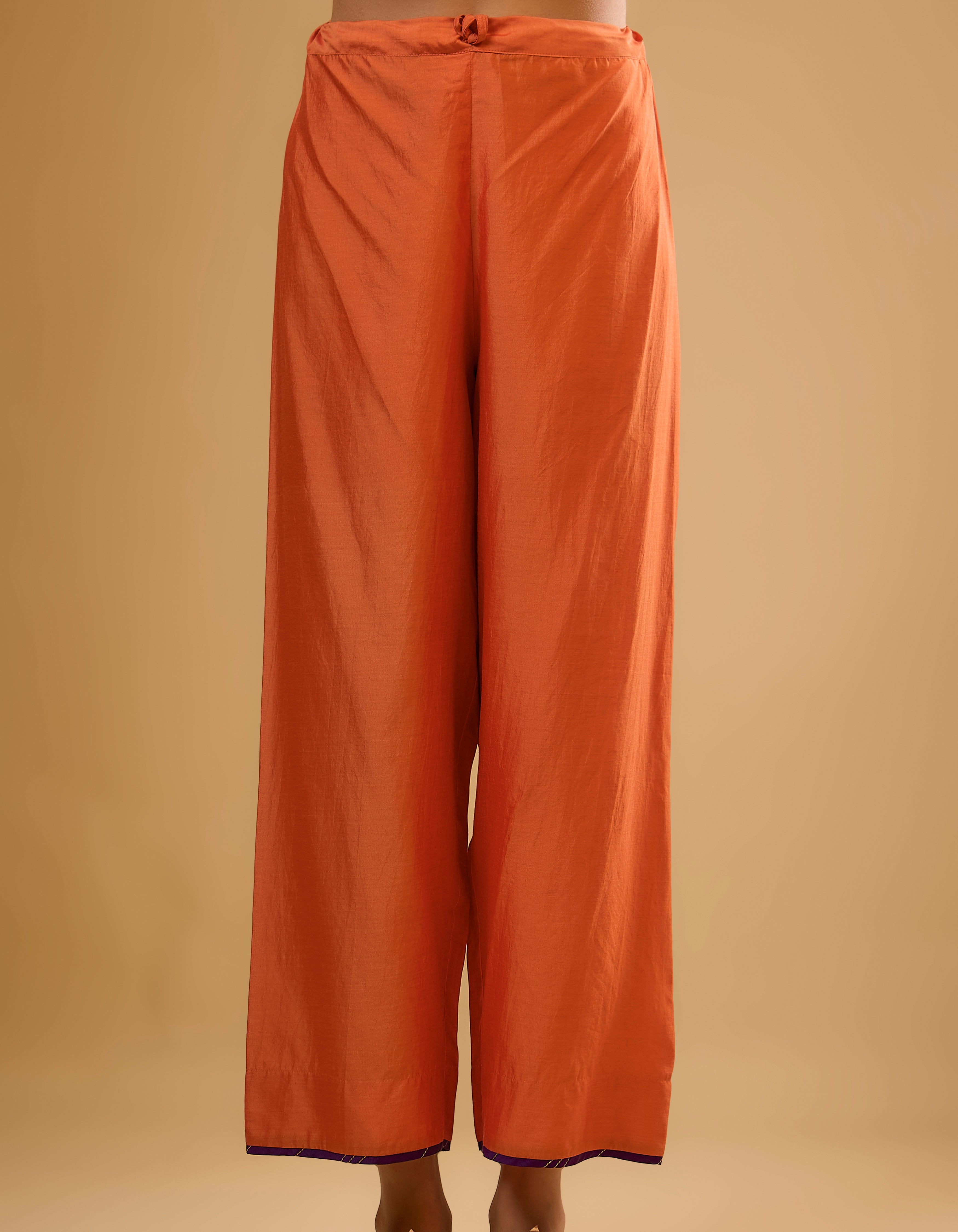 Orange Dori Yoke Rani Kurta Set