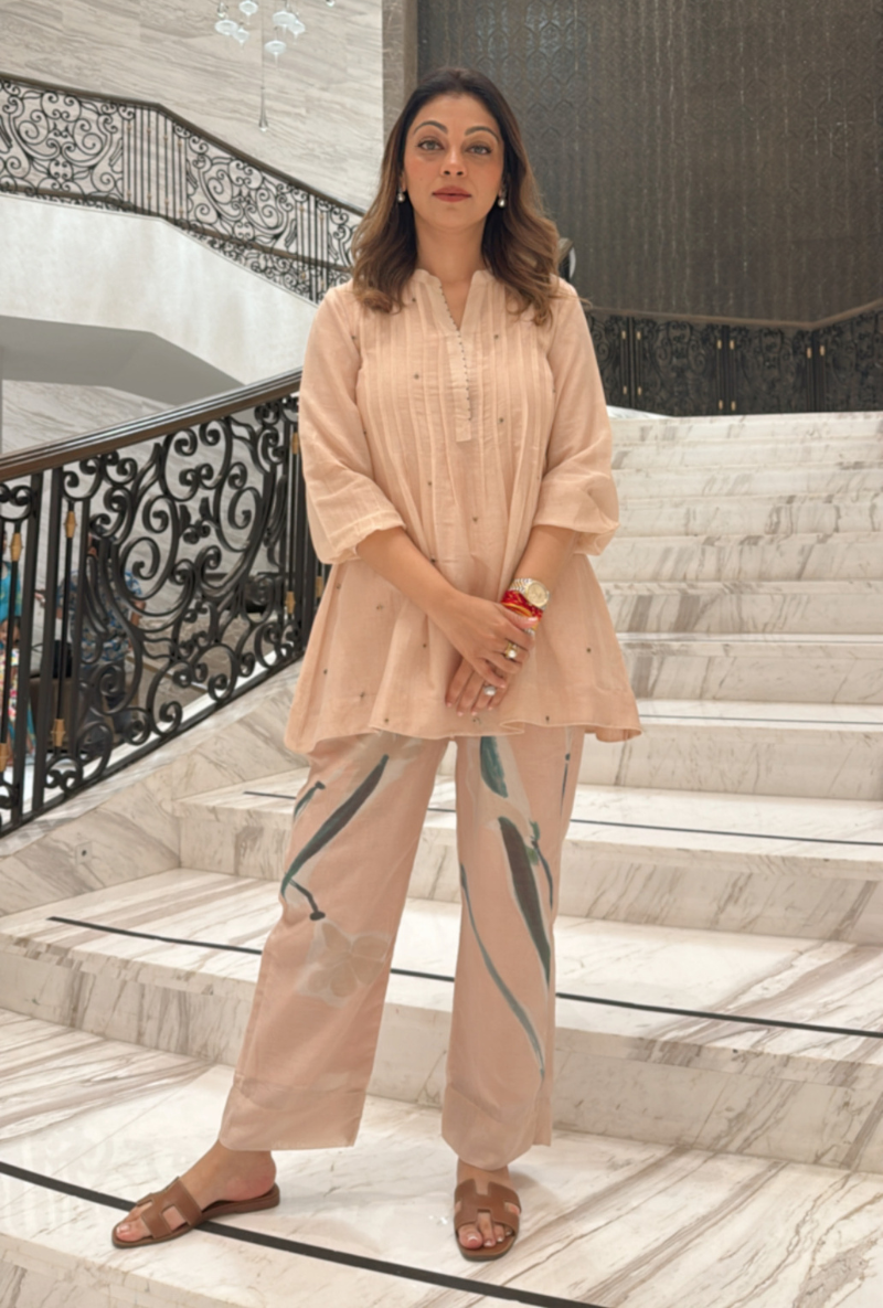 Meghna Nayyar in Peach Dahlia Co-ord Set