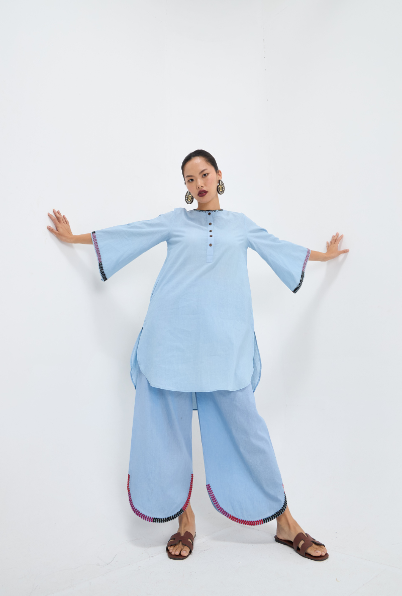 Blue Aasman Love Letters Kurta Set