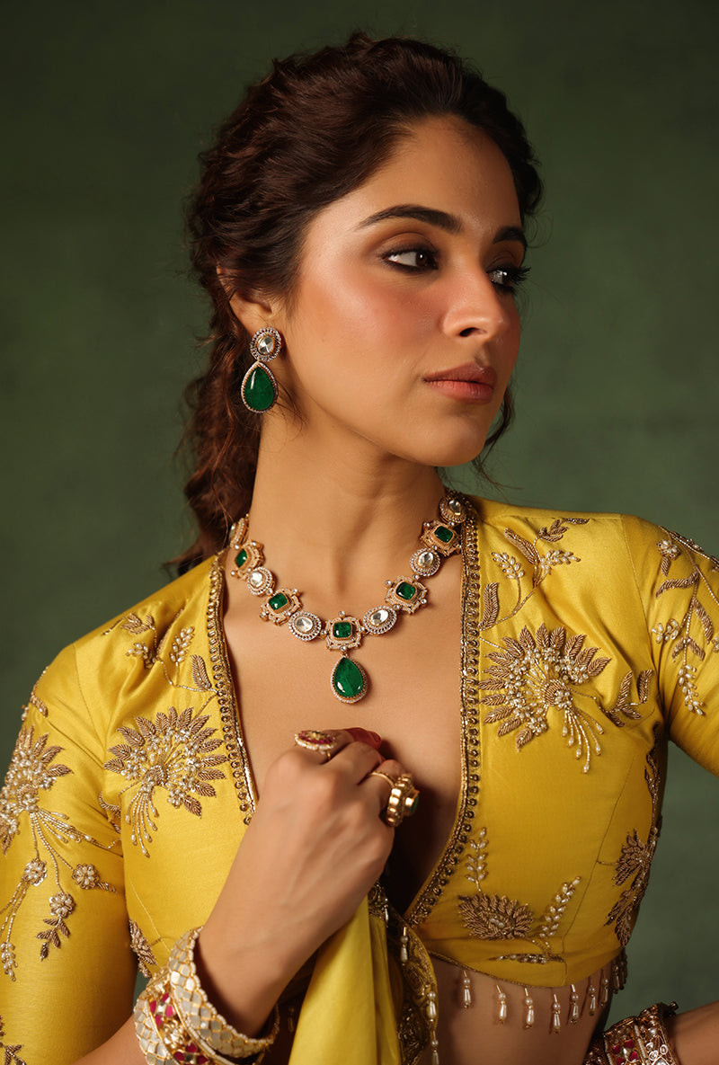 Yellow Zardosi Buta Ishq Lehenga Set