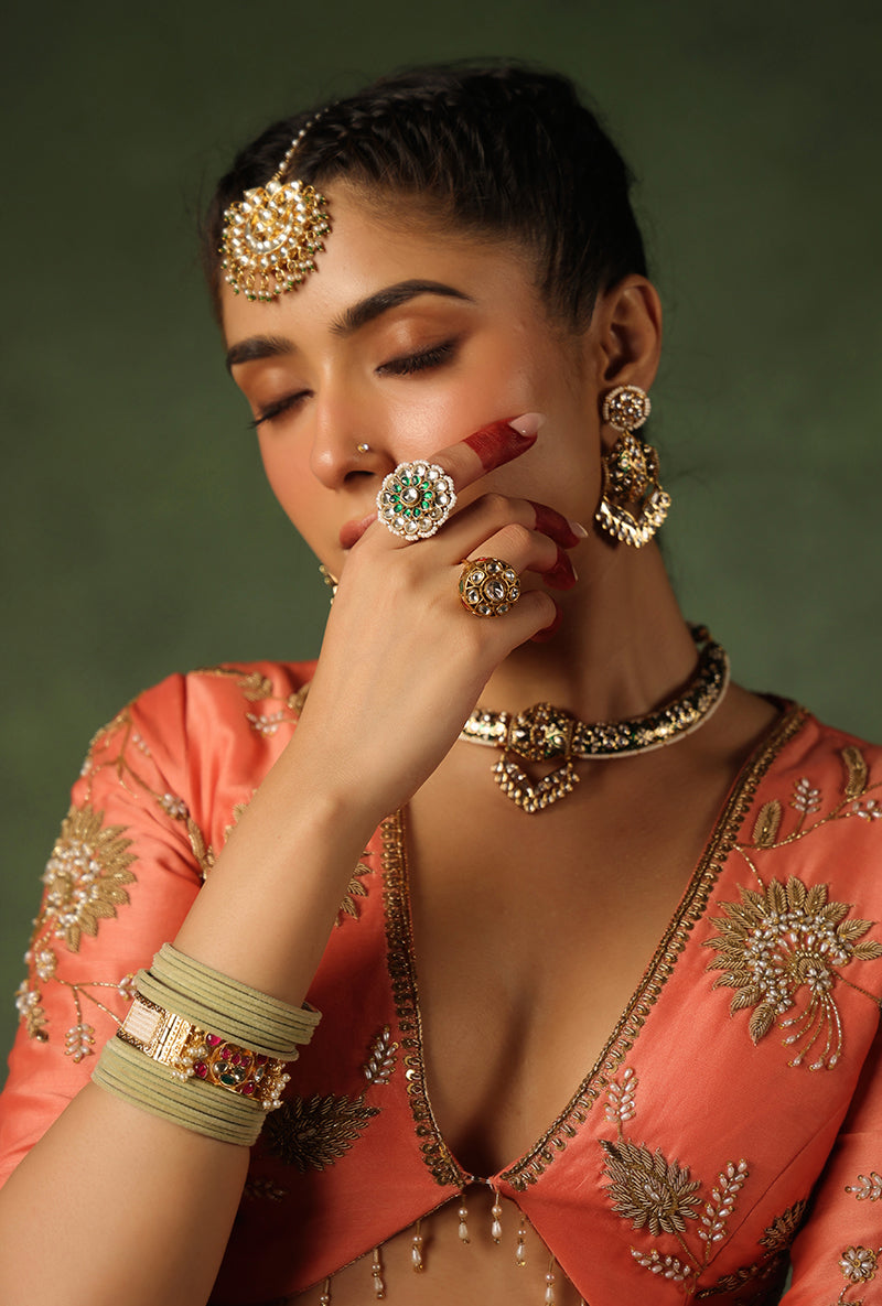 Peach Zardosi Buta Ishq Lehenga Set