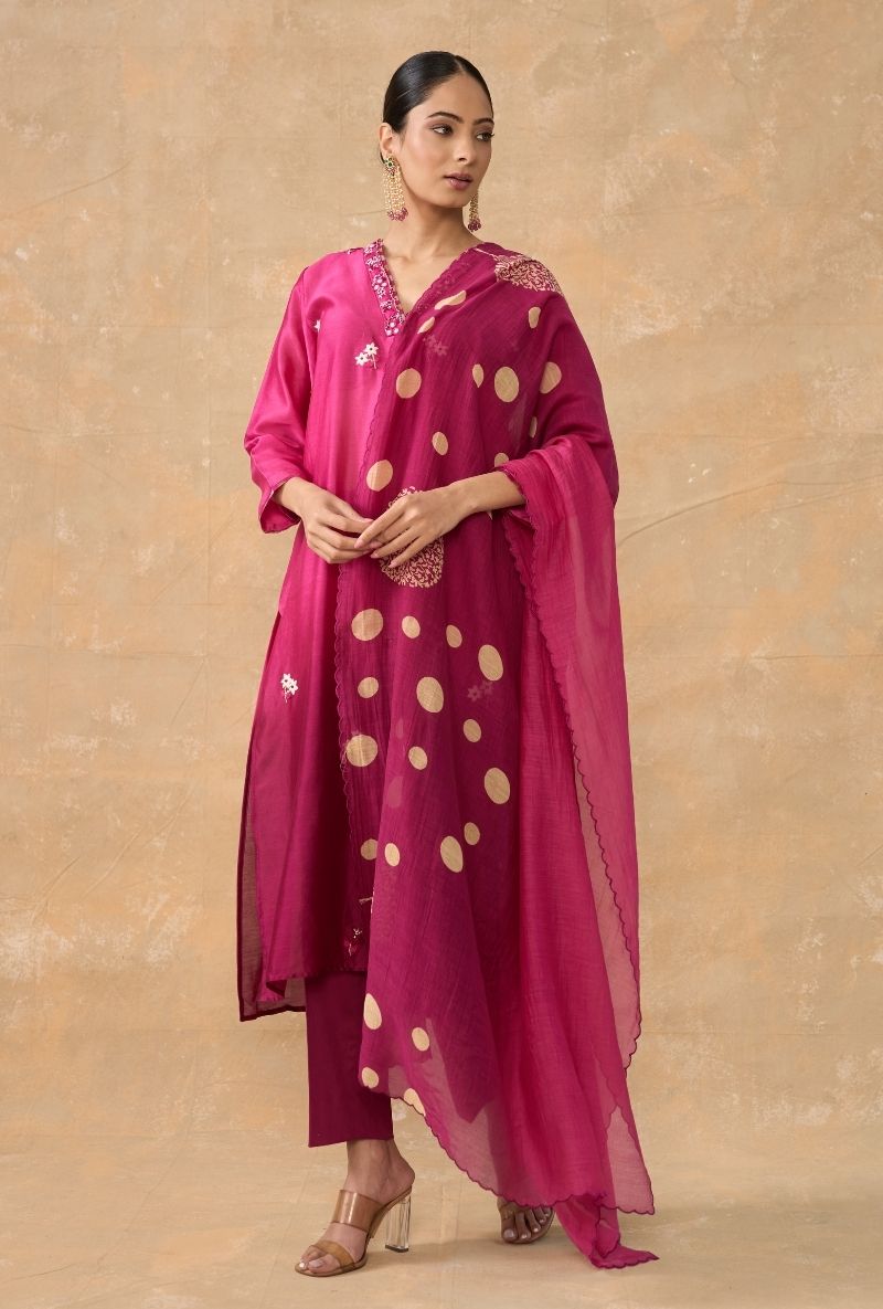 Wine Ombre Ruhi 2.0 Kurta Set