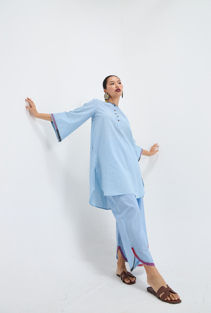 Blue Aasman Love Letters Kurta Set