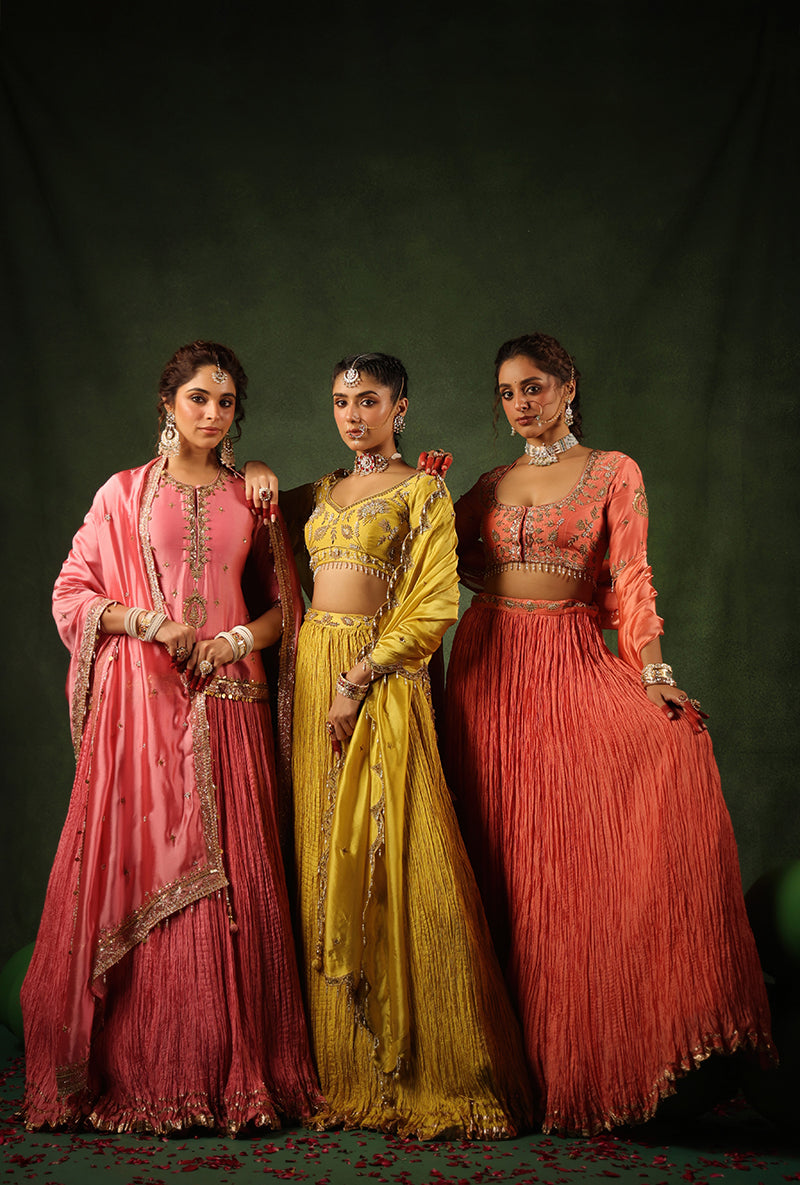 Yellow Zardosi Phool Buta Ishq Lehenga Set