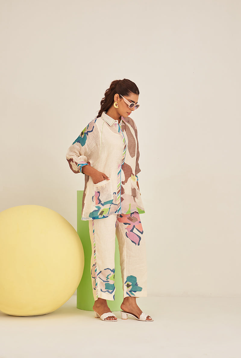 Blue Abstract Print Bella Co-ord Set