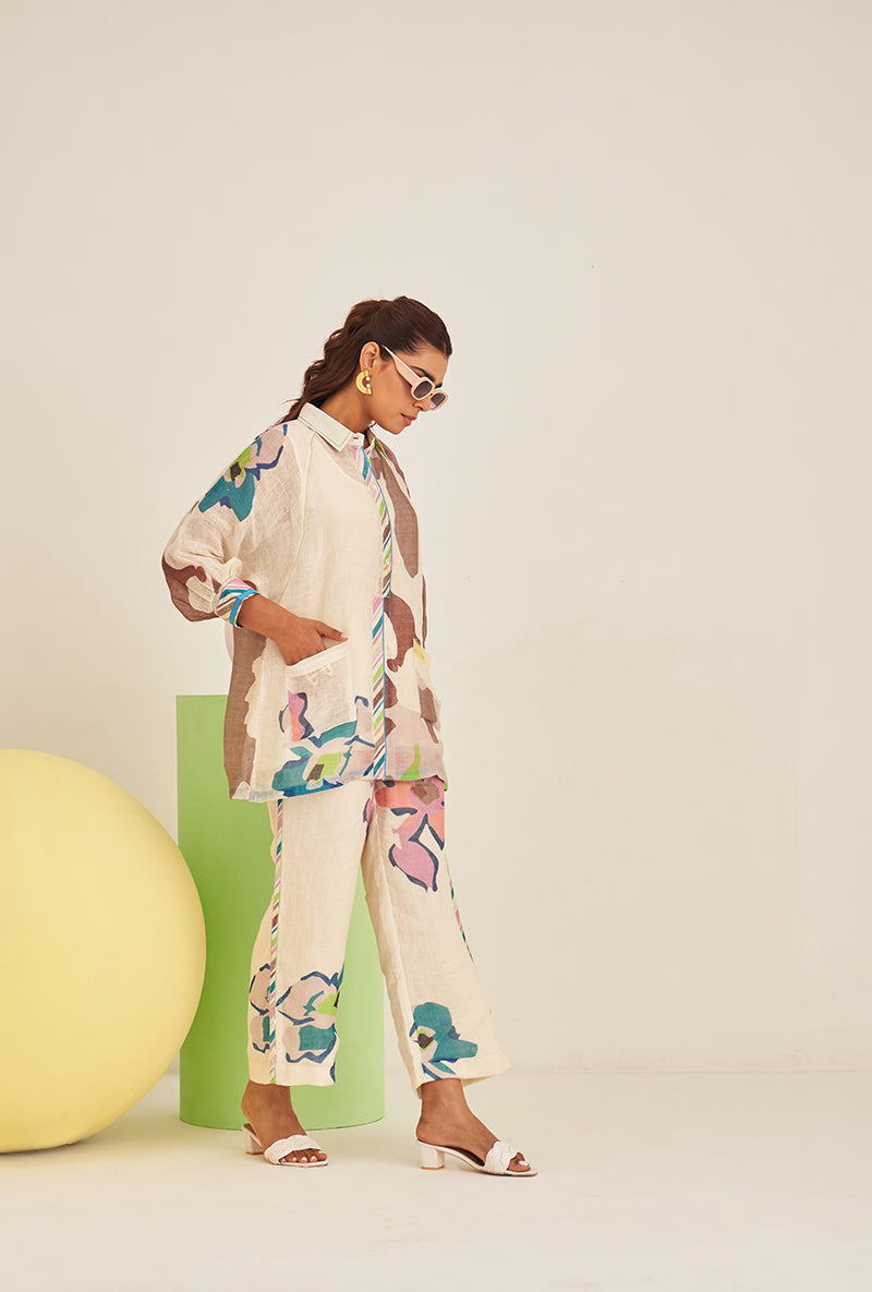 Blue Abstract Print Bella Co-ord Set