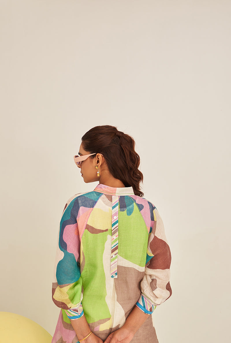 Blue Abstract Print Bella Co-ord Set