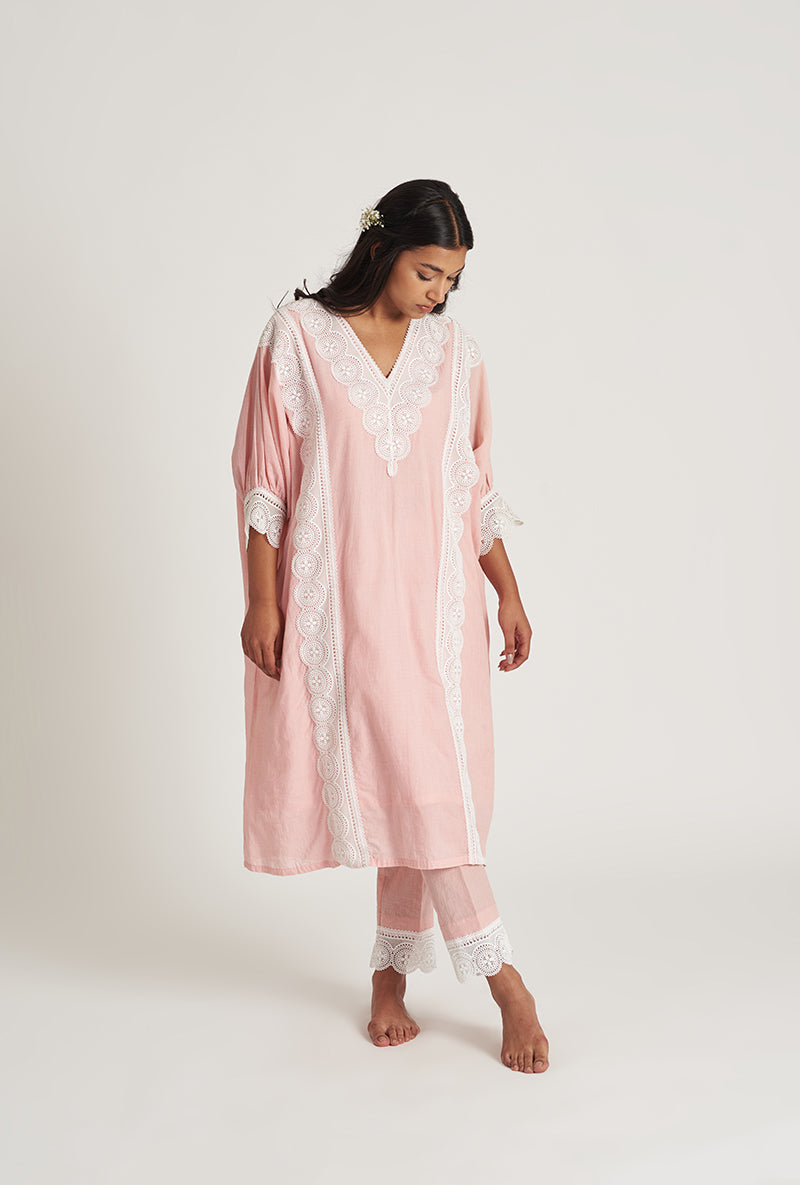 Bright Pink Kaaftan Naaz Laila Kurta Set