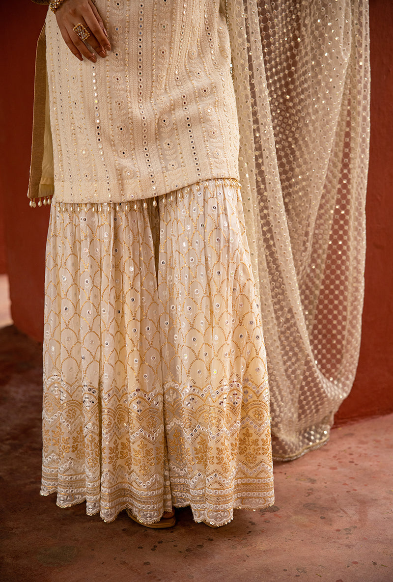 Ivory Lakhnawi Hoor 3.0 Gharara Set