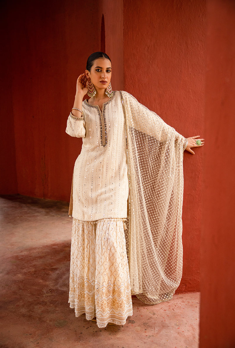Ivory Lakhnawi Hoor 3.0 Gharara Set