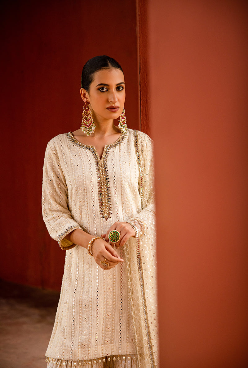 Ivory Lakhnawi Hoor 3.0 Gharara Set