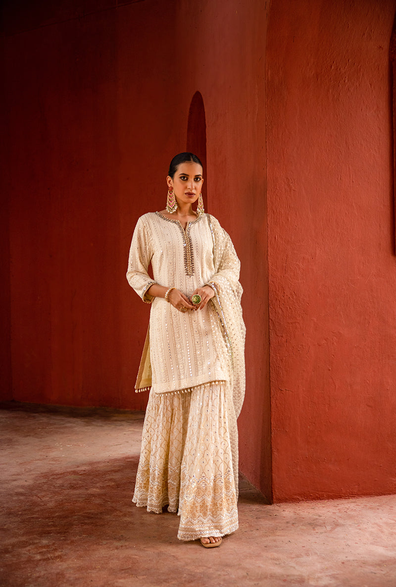 Ivory Lakhnawi Hoor 3.0 Gharara Set