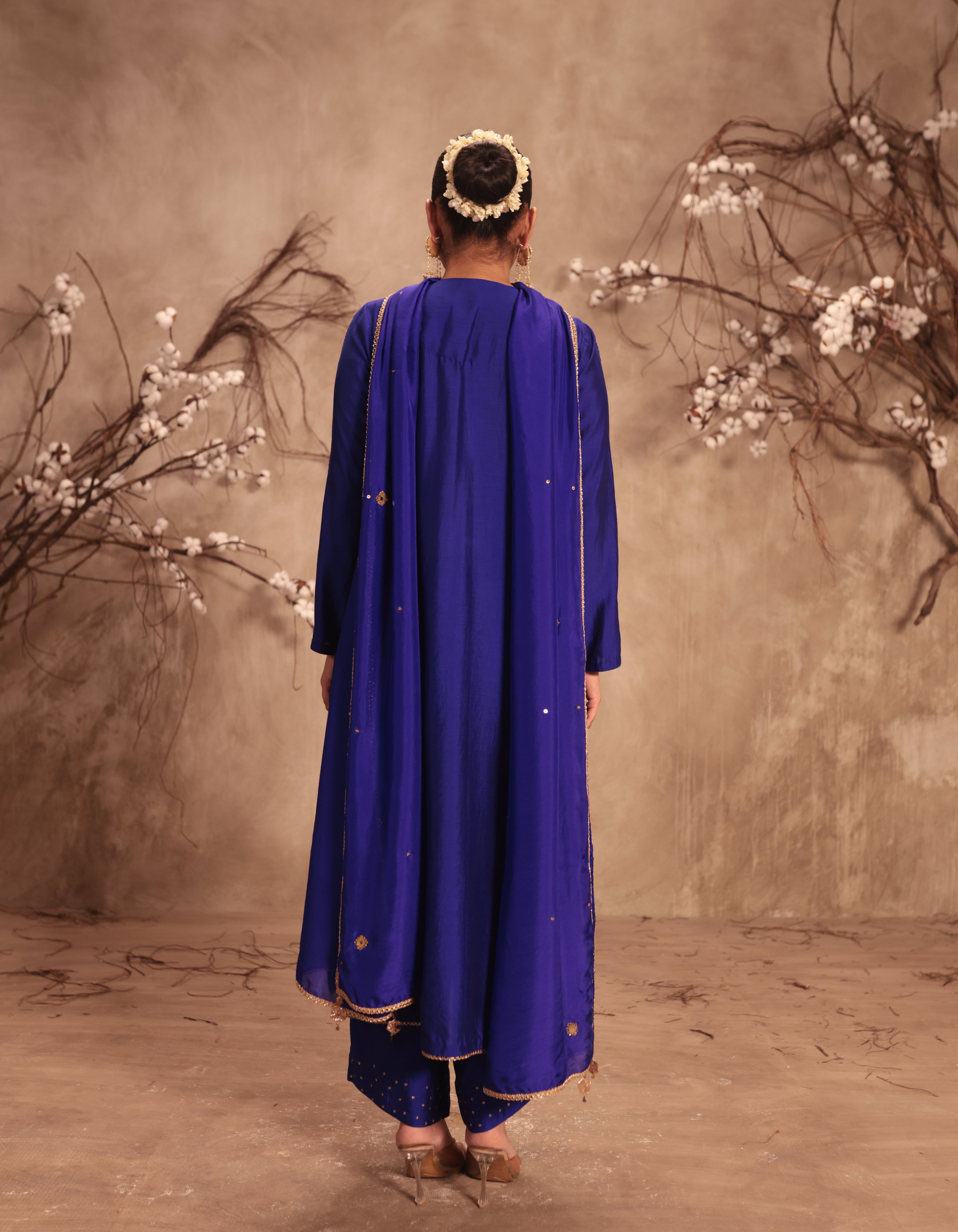 Indigo Frockstyle Rani Kurta Set
