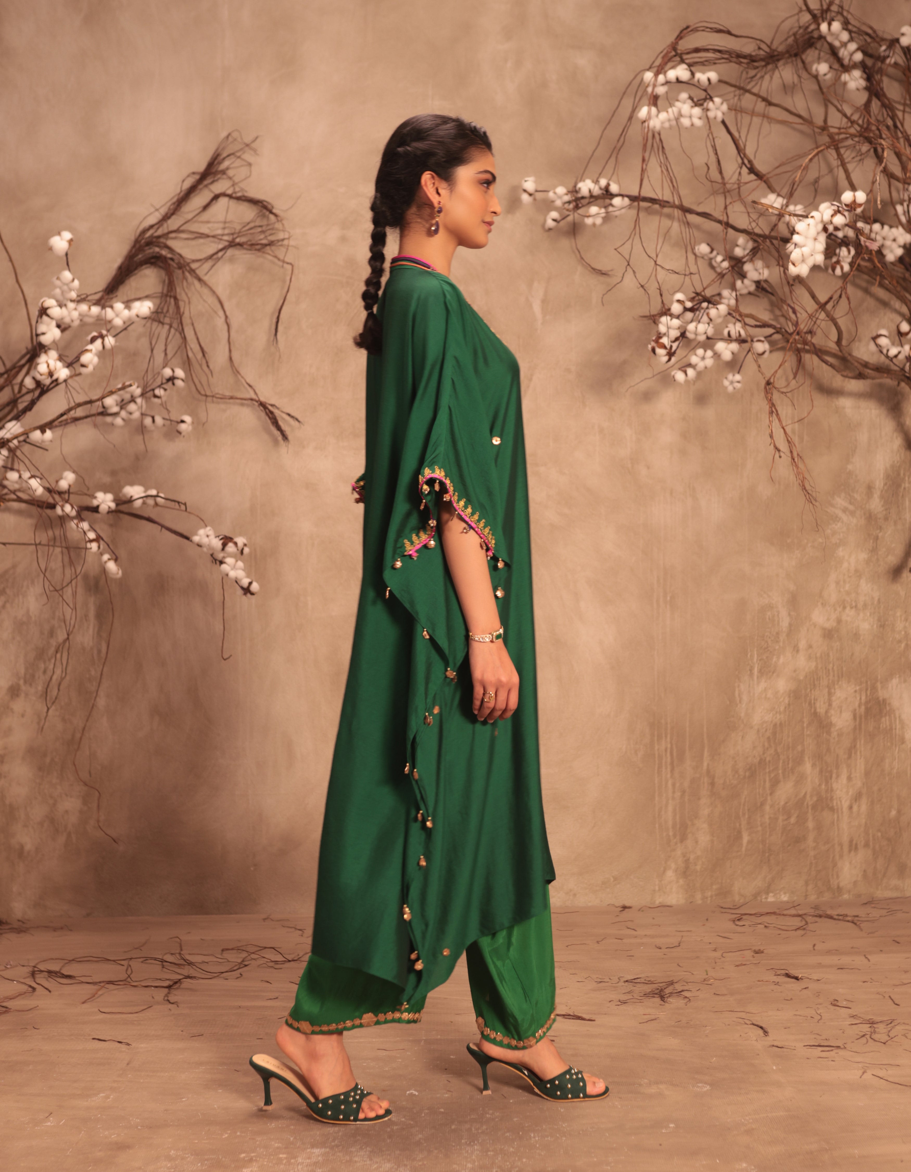 Green Rani Kaftan Set