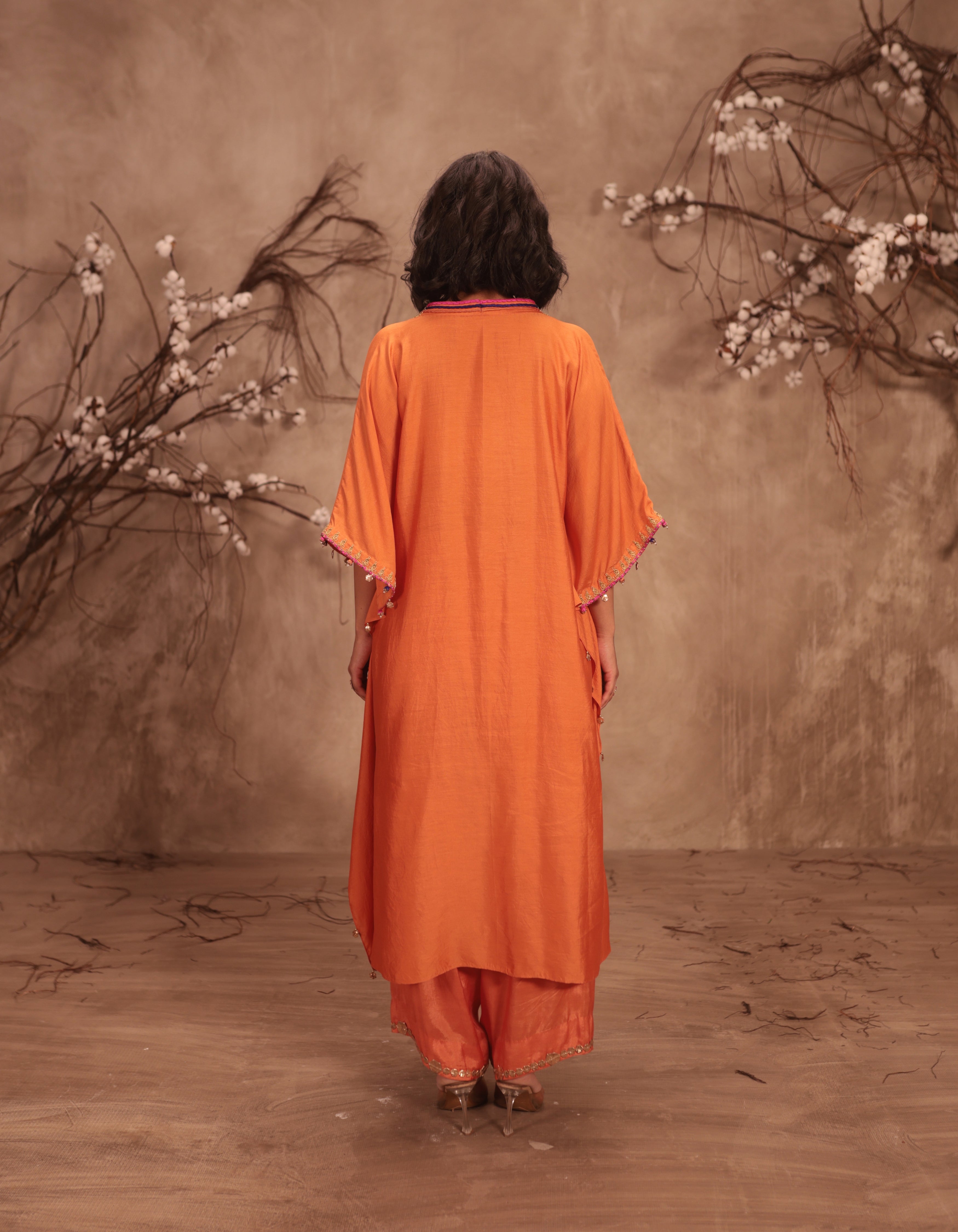 Orange Rani Kaftan Set