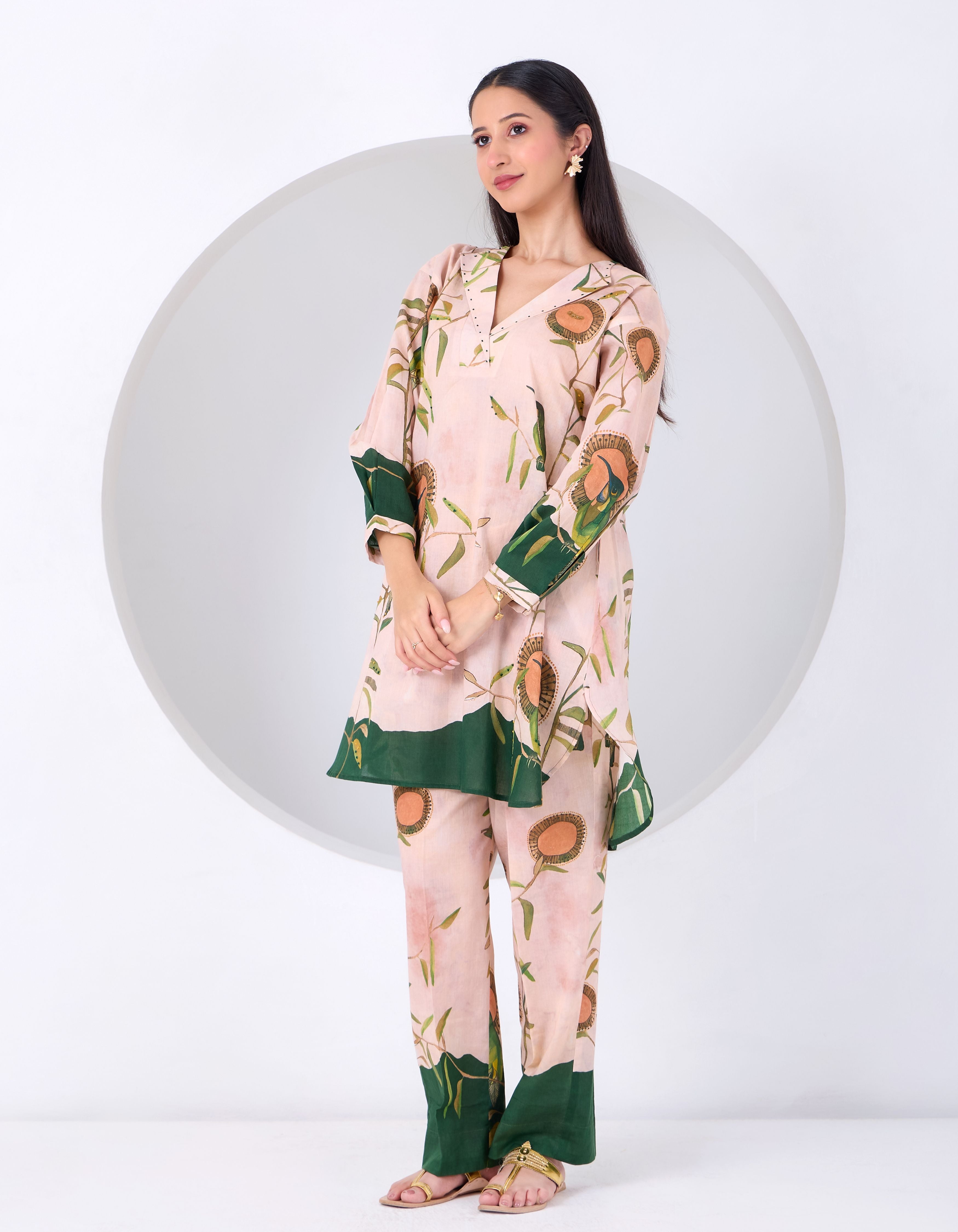 Peach Montane Bird June Kurta Set