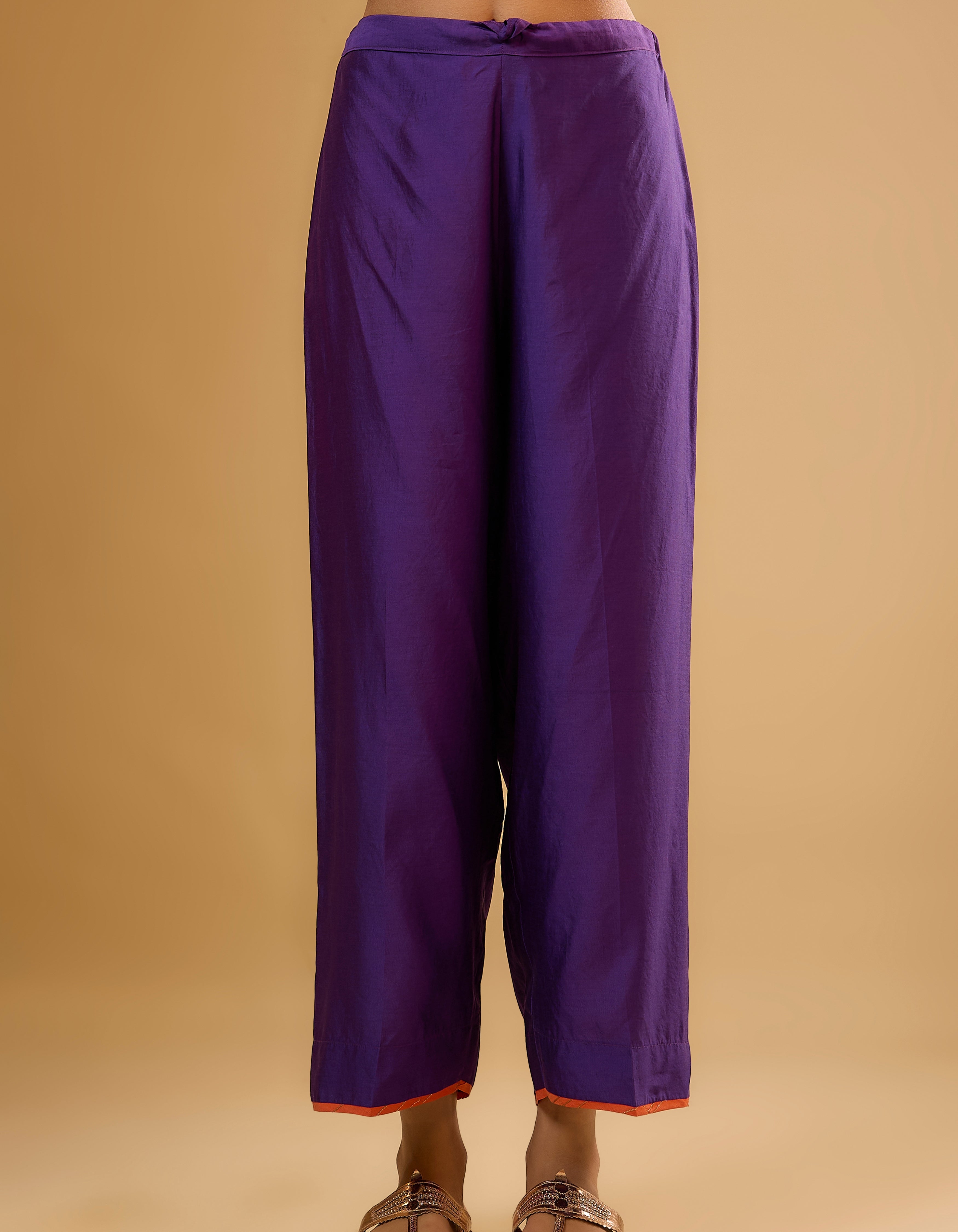 Purple Dori Yoke Rani Kurta Set