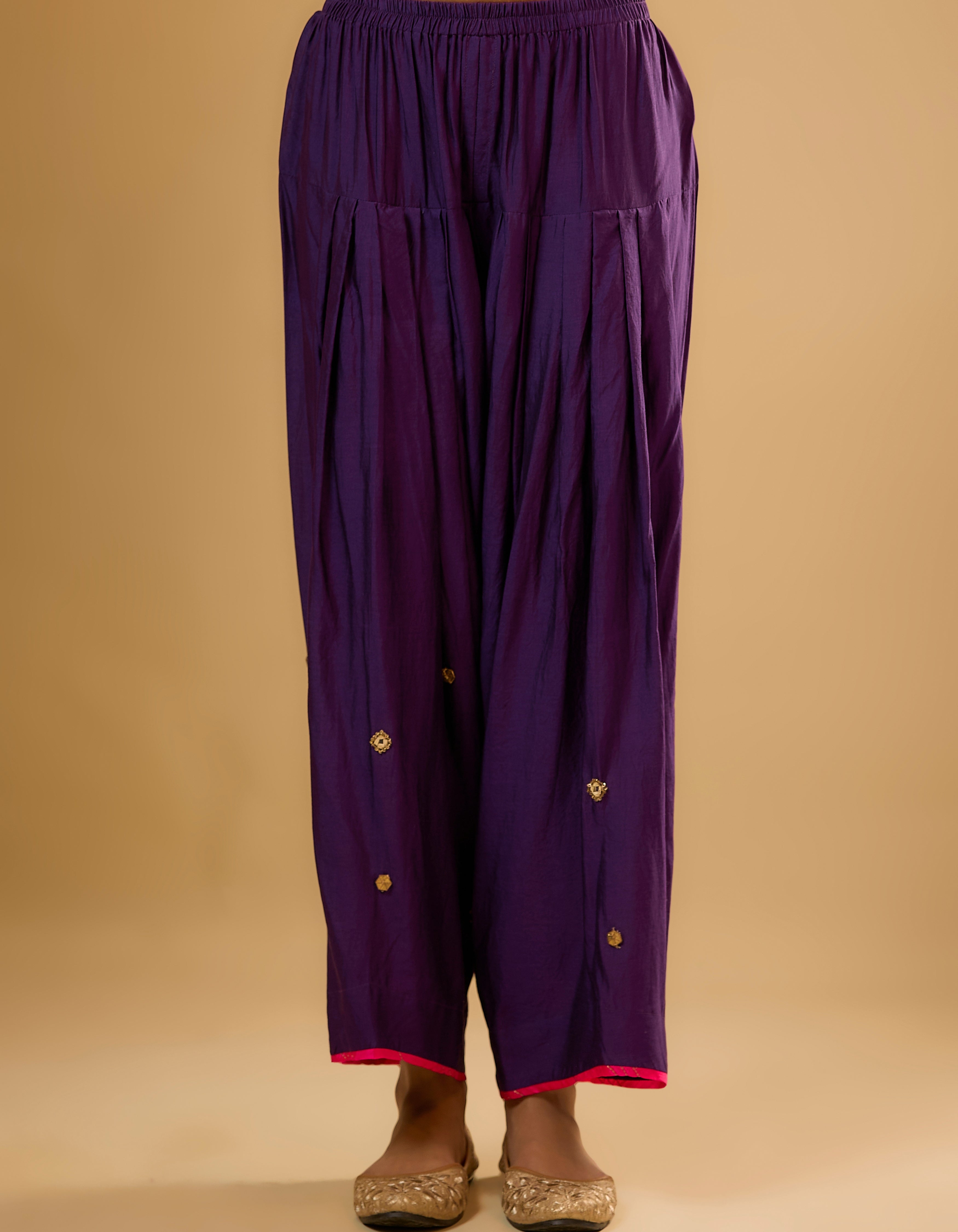 Purple Lotus Yoke Rani Kurta Set