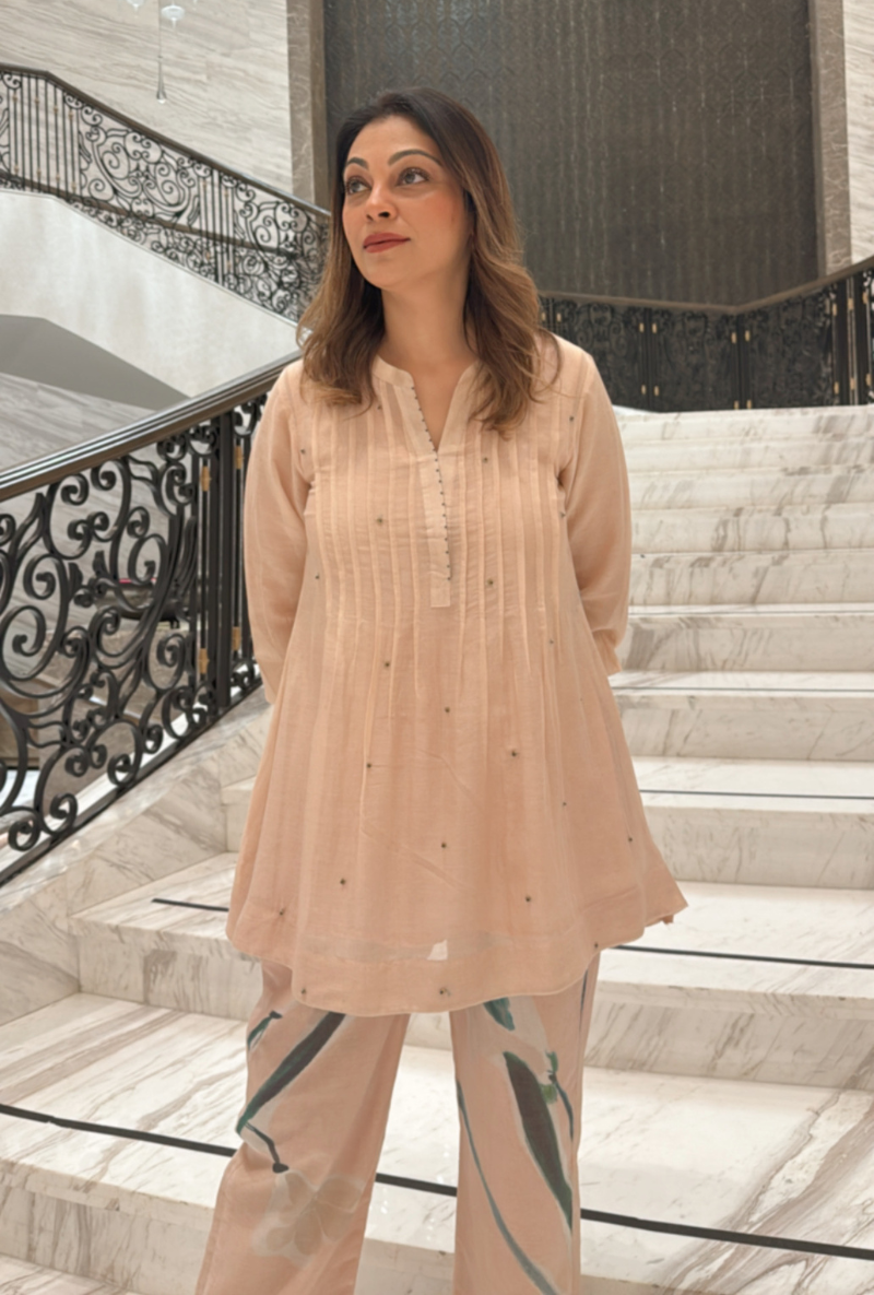 Meghna Nayyar in Peach Dahlia Co-ord Set