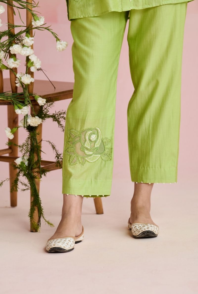Light Green Collared Amara Co- Ord Set