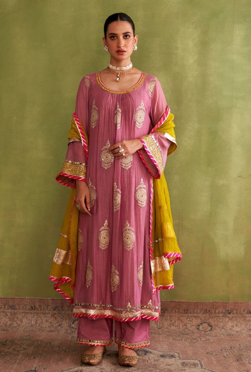 Lilac Big Motifs Morbagh Kurta Set
