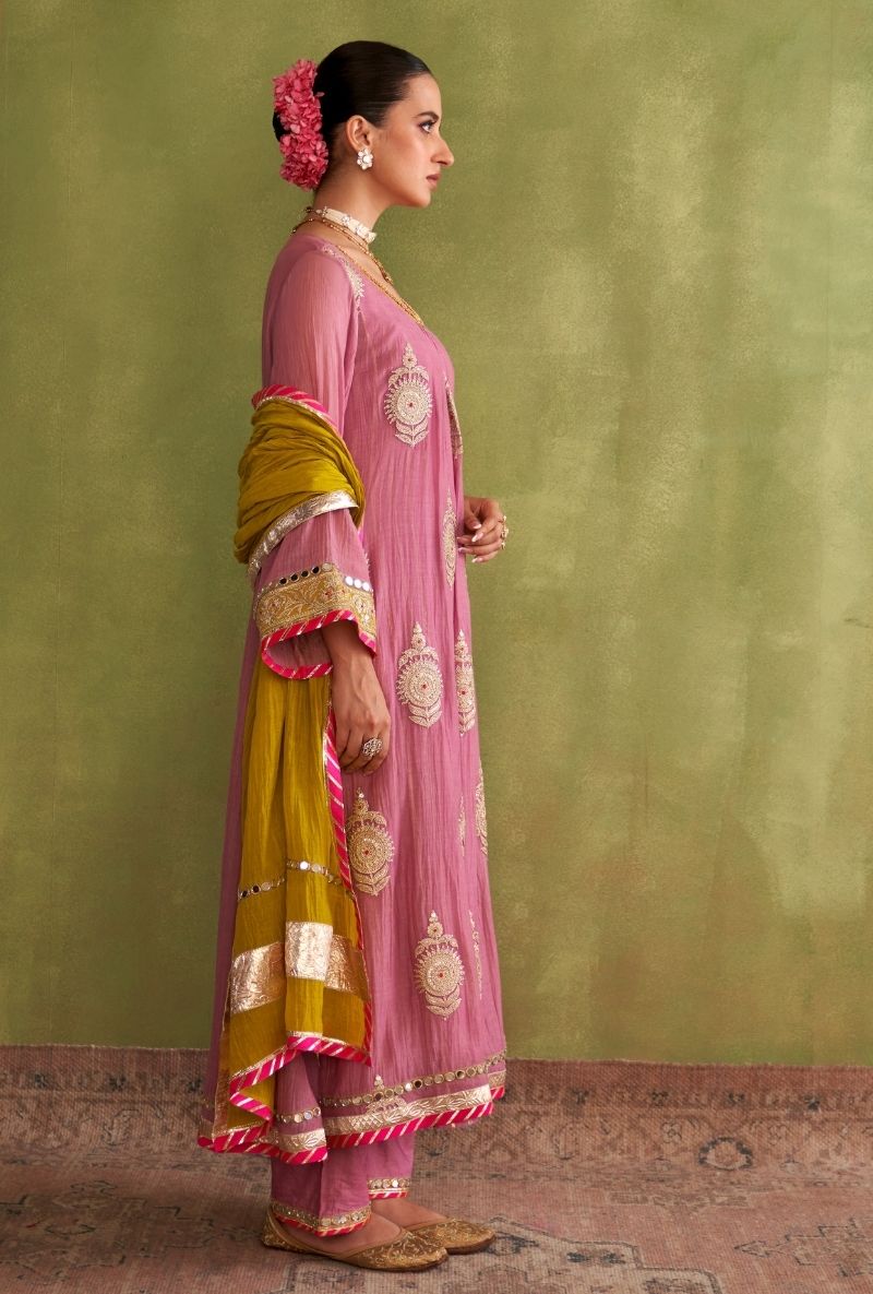 Lilac Big Motifs Morbagh Kurta Set