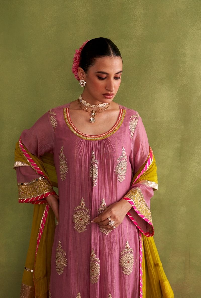 Lilac Big Motifs Morbagh Kurta Set