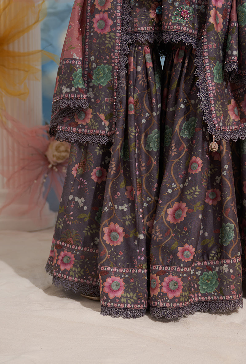 Purple Mughal Made In Heaven Sharara Set