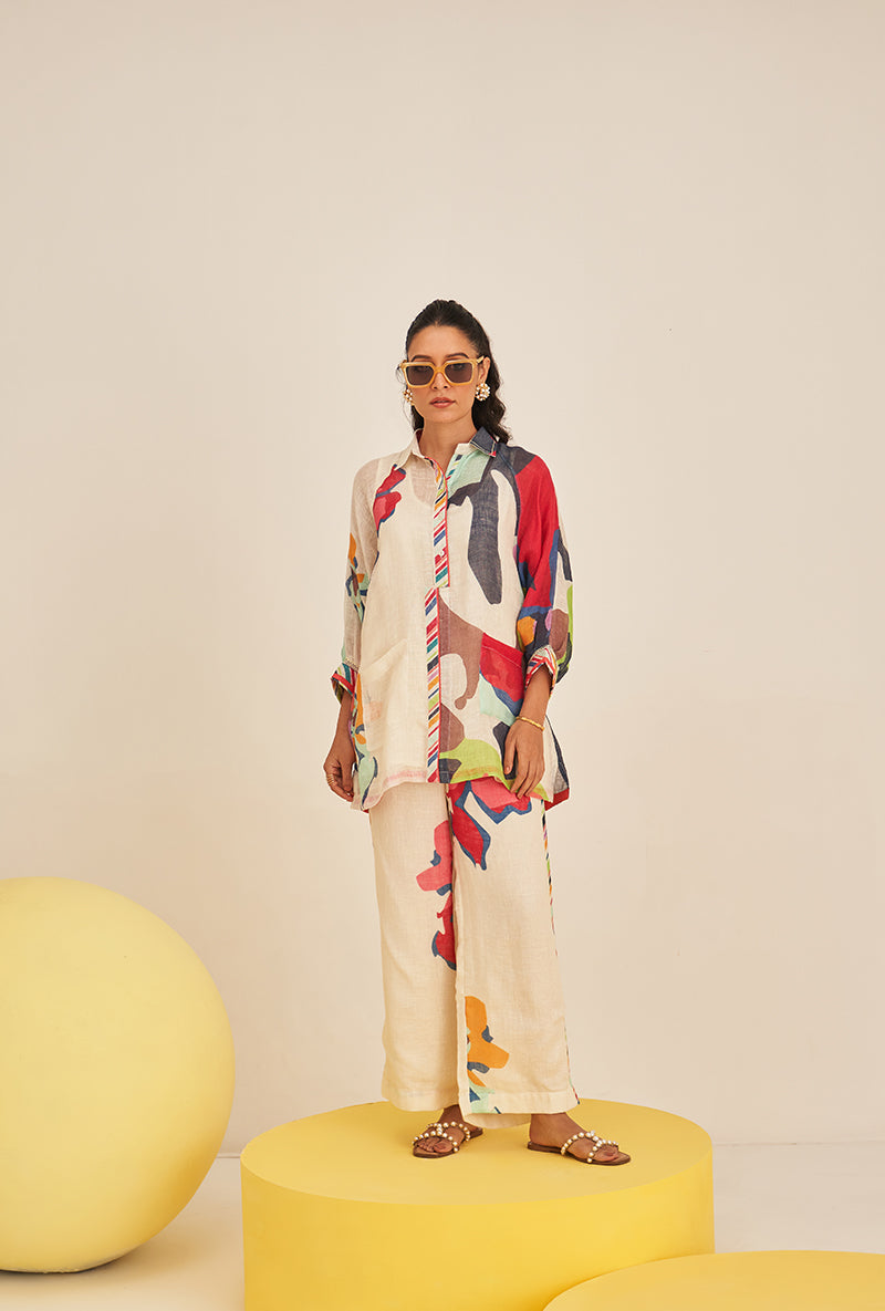 Red Abstract Print Bella Co-ord Set