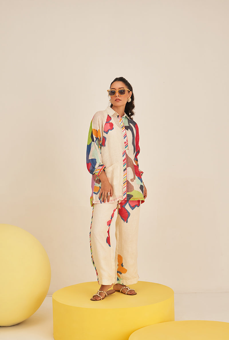 Red Abstract Print Bella Co-ord Set