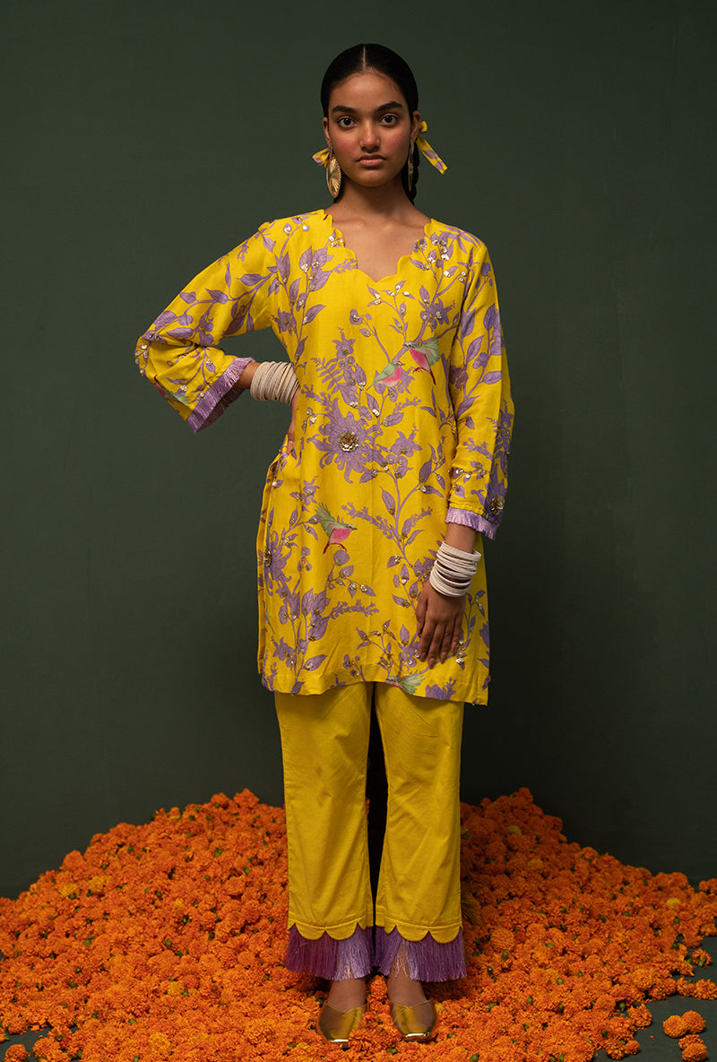 Yellow Short Sasha Kurta Set