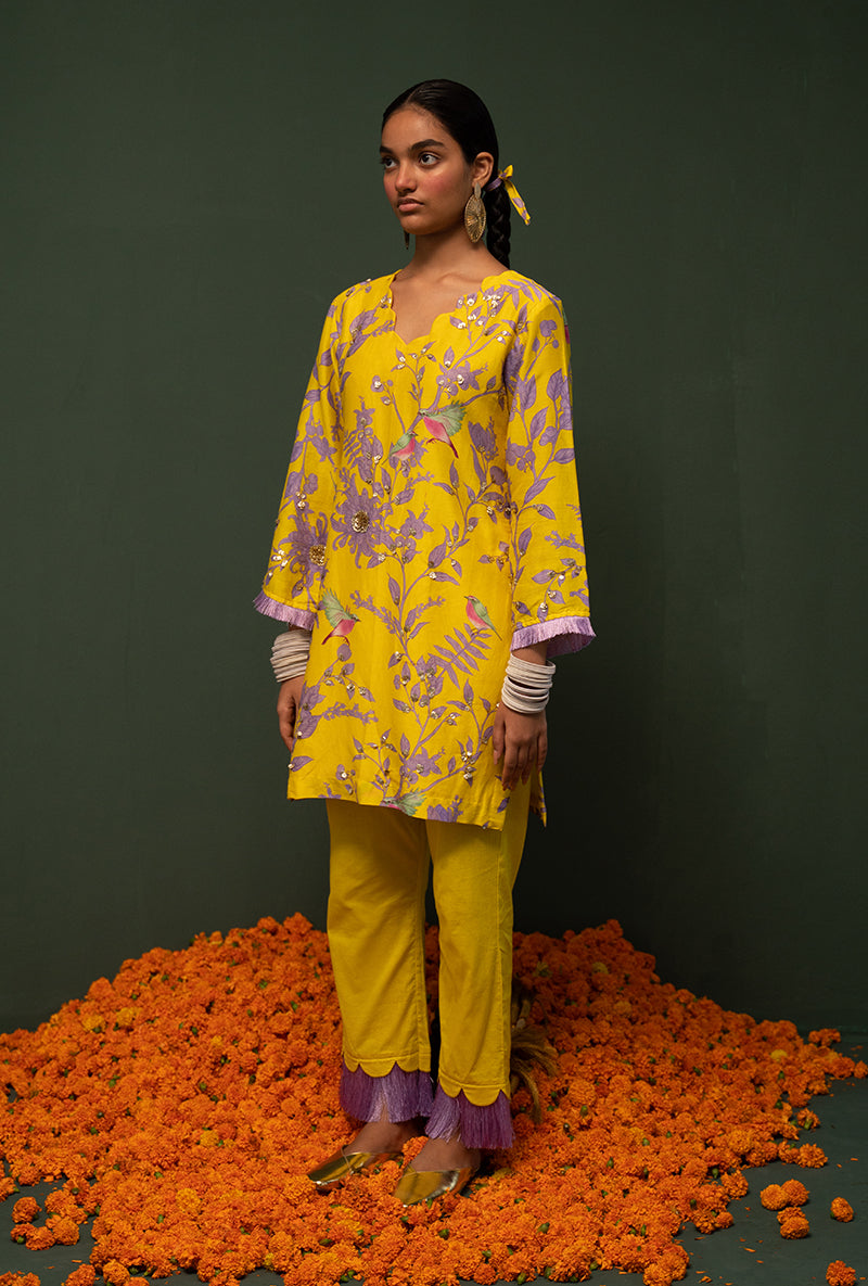 Yellow Short Sasha Kurta Set