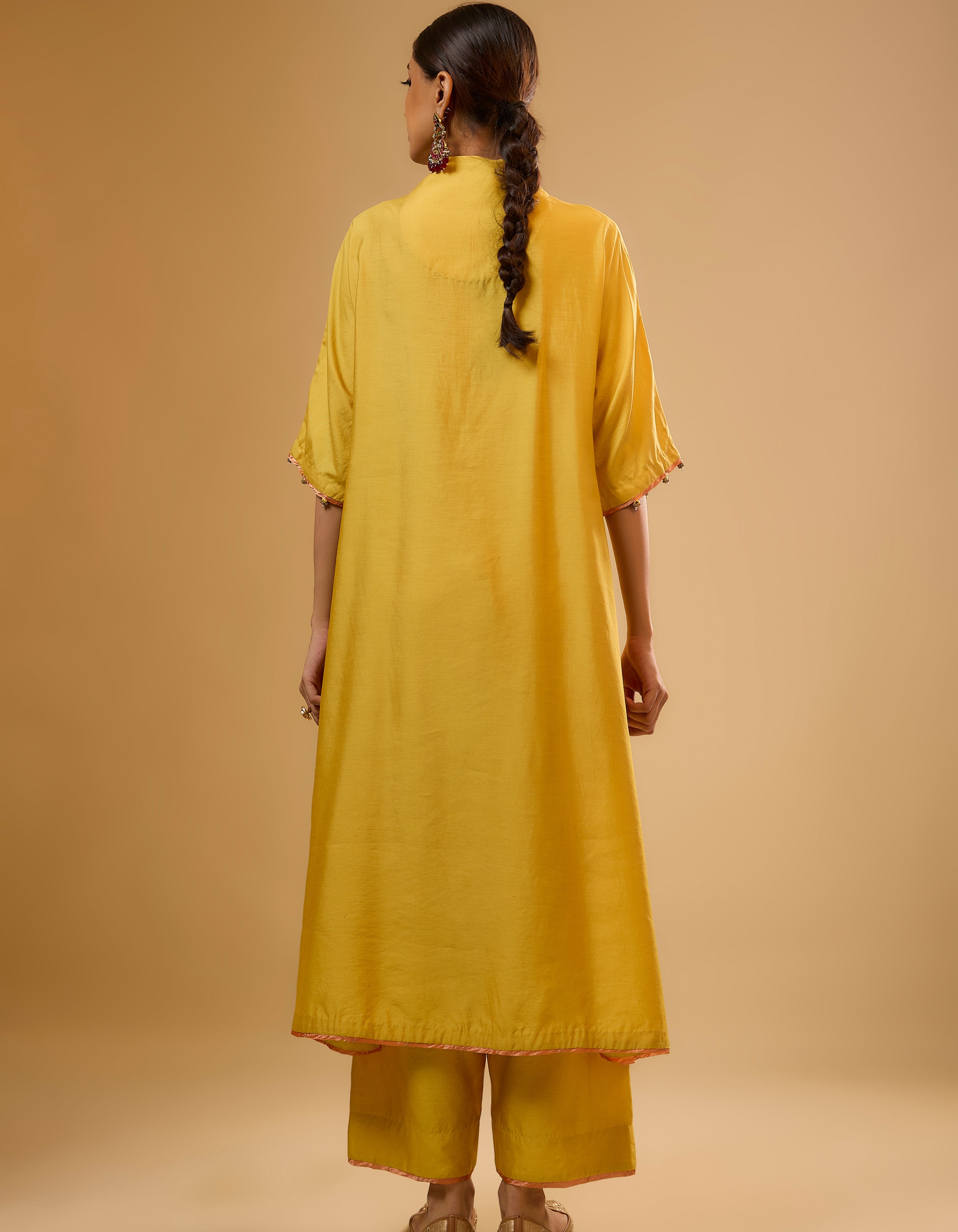 Yellow Dori Yoke Rani Kurta Set