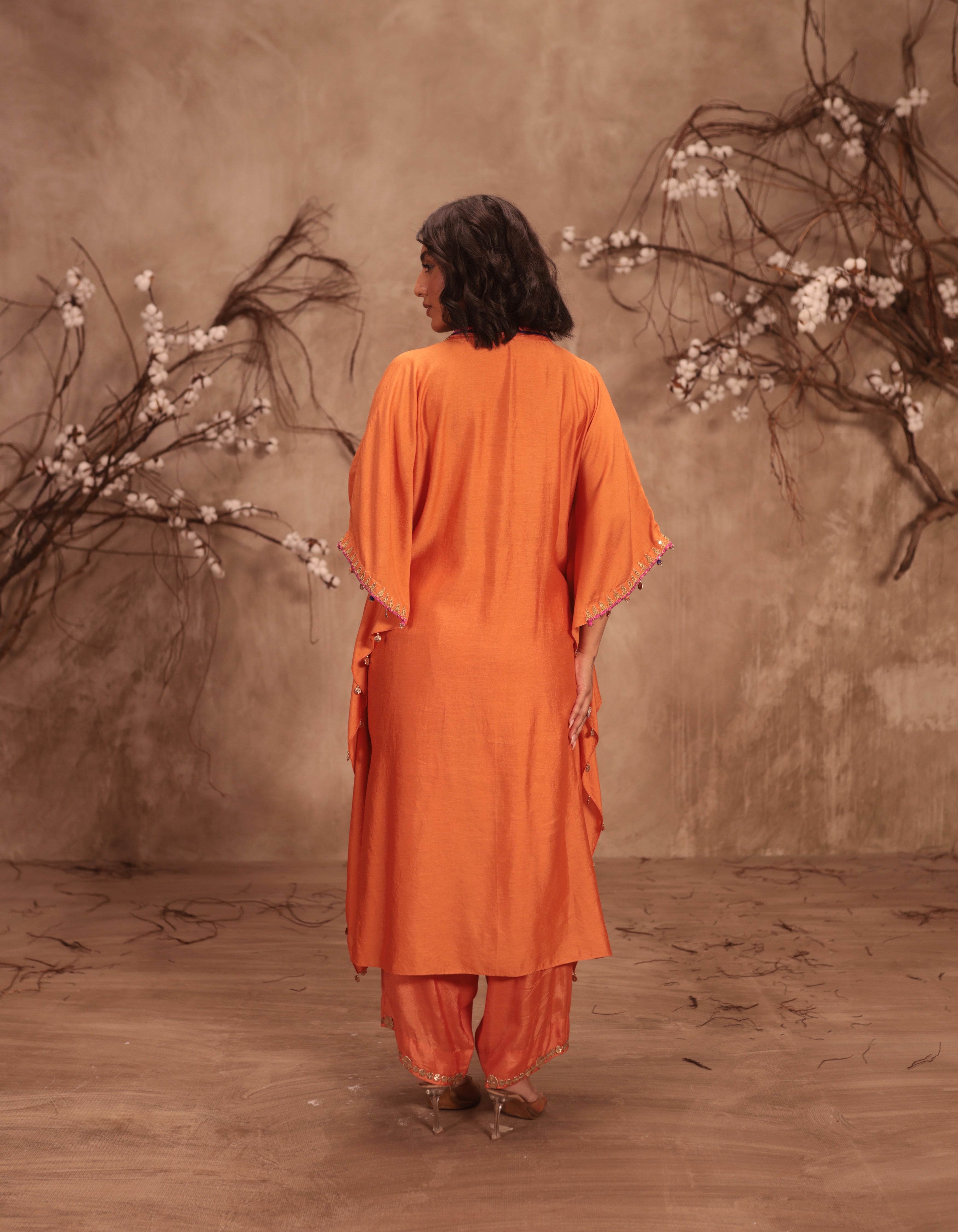 Orange Rani Kaftan Set