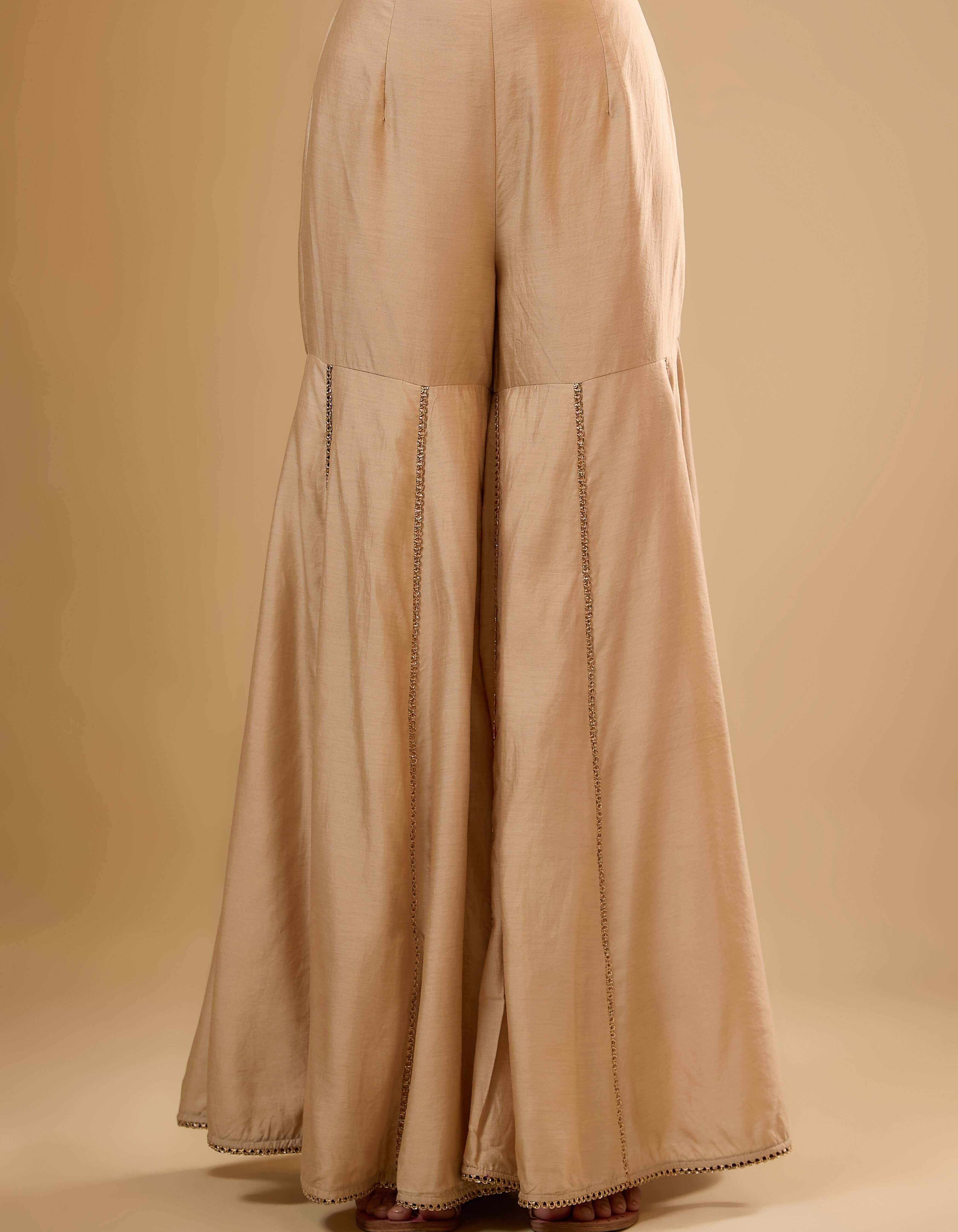 Ivory Lotus Yoke Rani Sharara Set