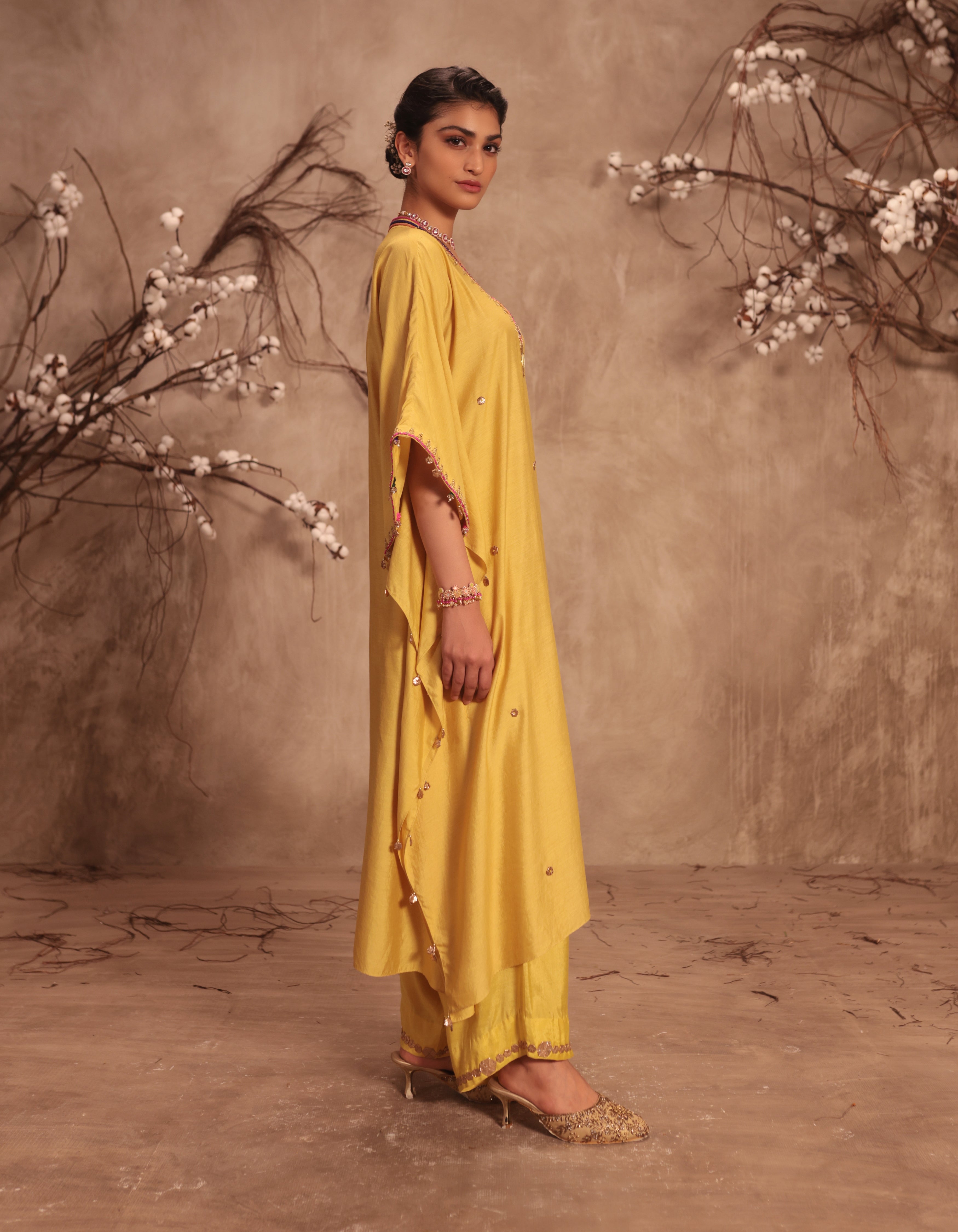 Dark Yellow Rani Kaftan Set